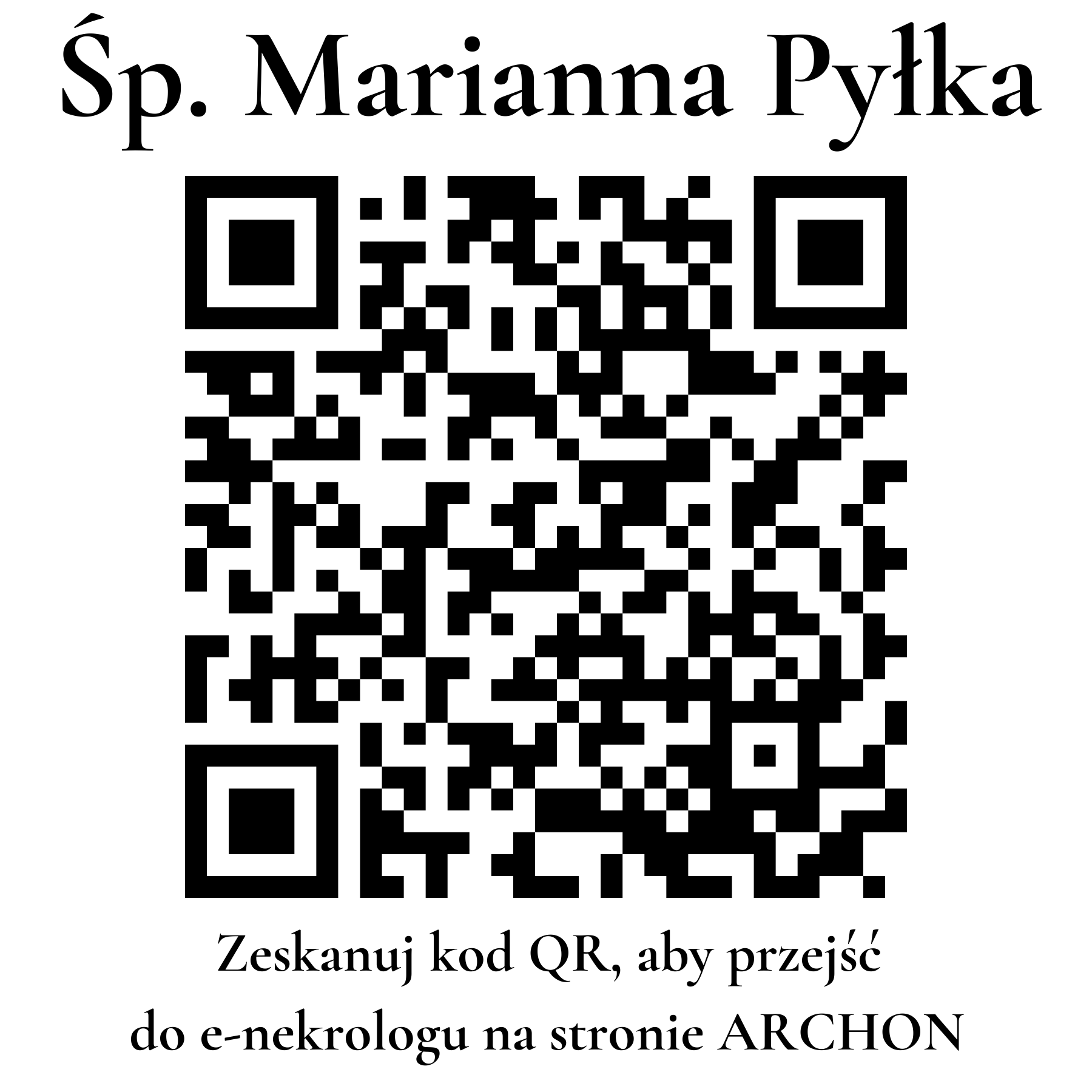 Kod QR do nekrologu Marianna Pyłka