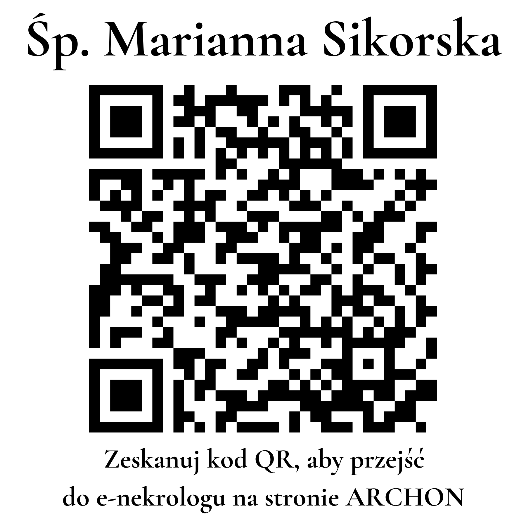 Kod QR do nekrologu Marianna Sikorska