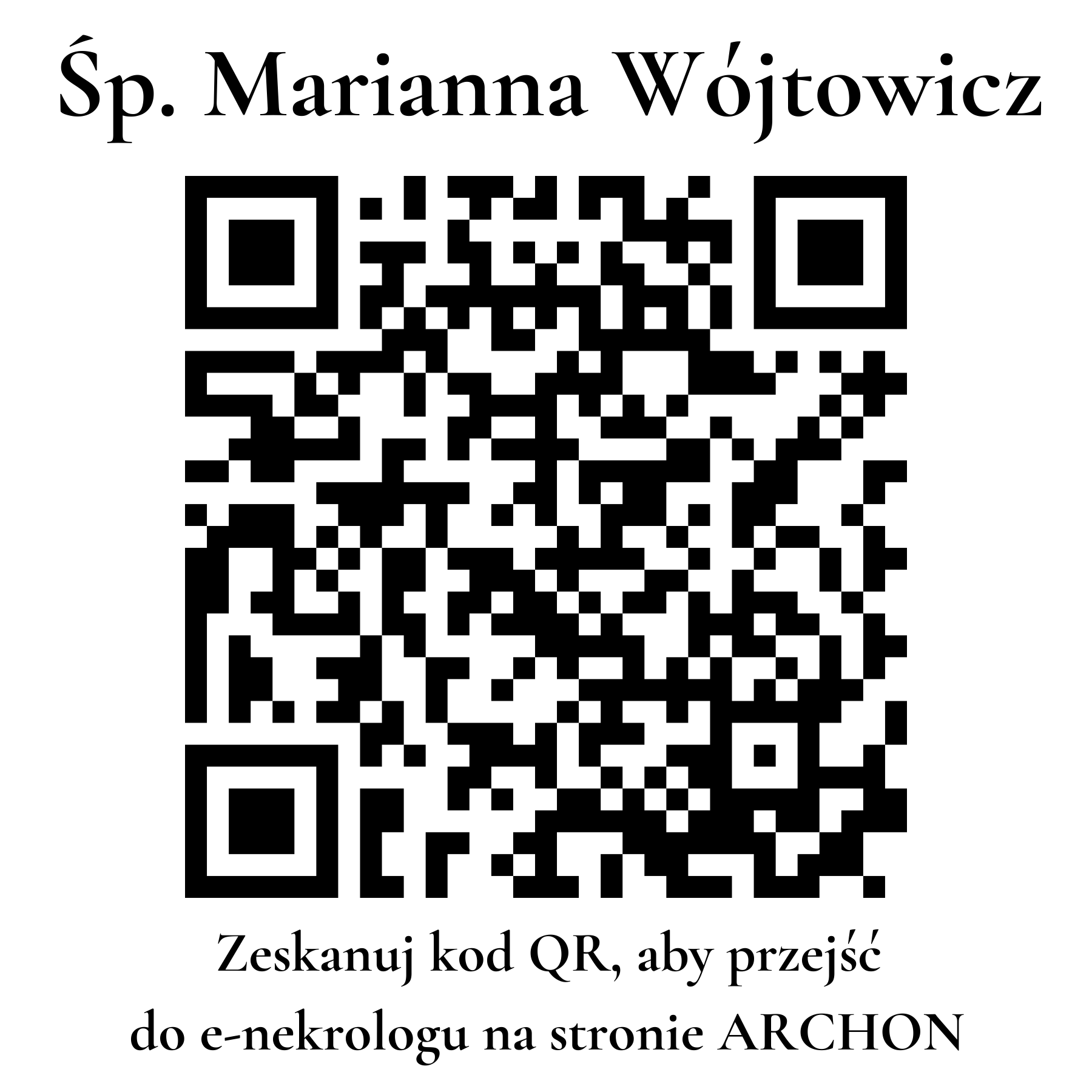 Kod QR do nekrologu Marianna Wójtowicz