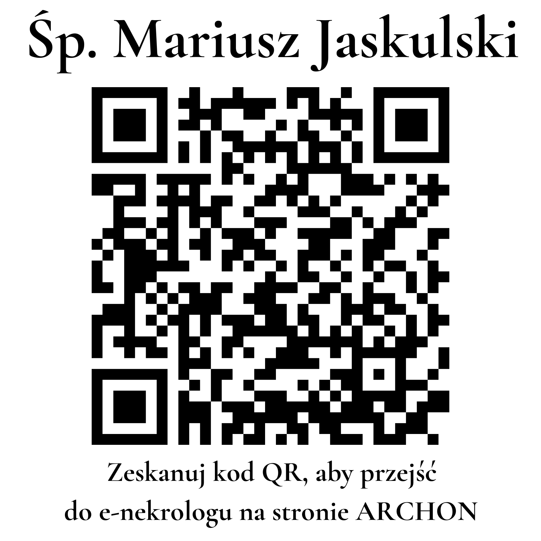 Kod QR do nekrologu Mariusz Jaskulski