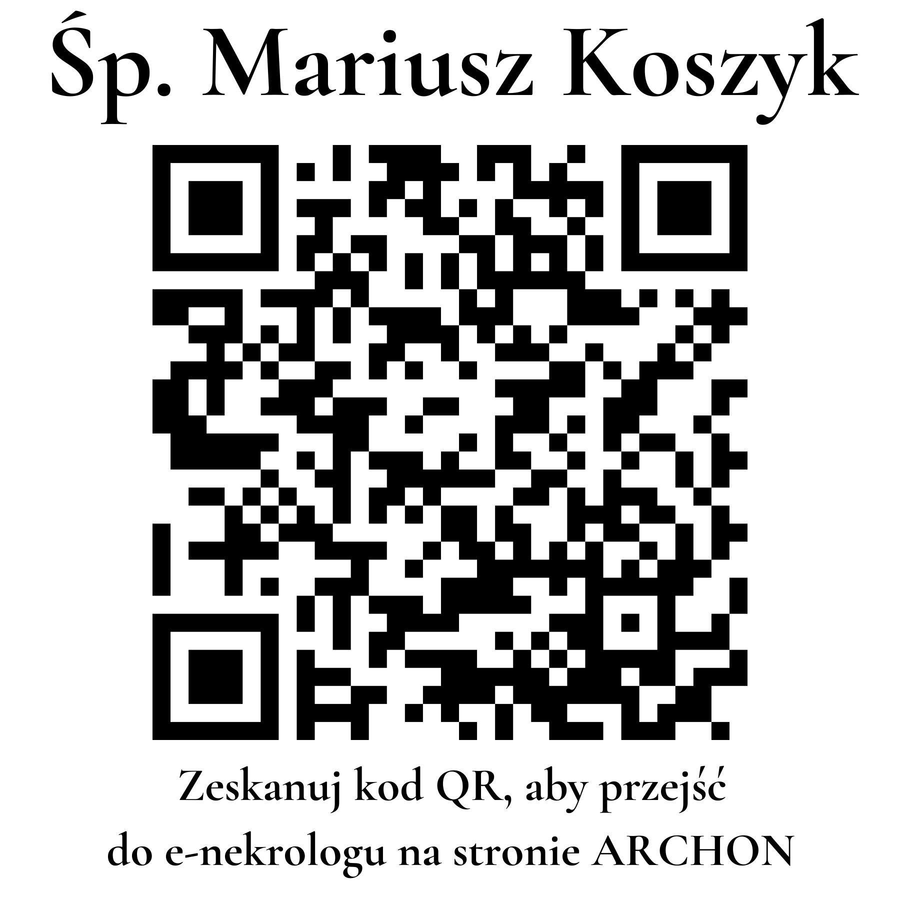 Kod QR do nekrologu Mariusz Koszyk