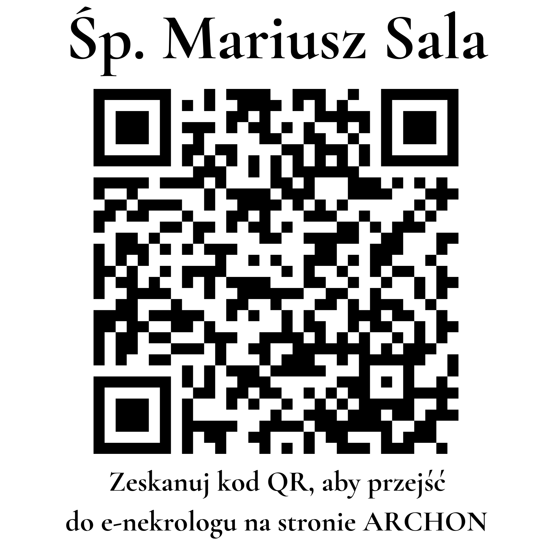 Kod QR do nekrologu Mariusz Sala