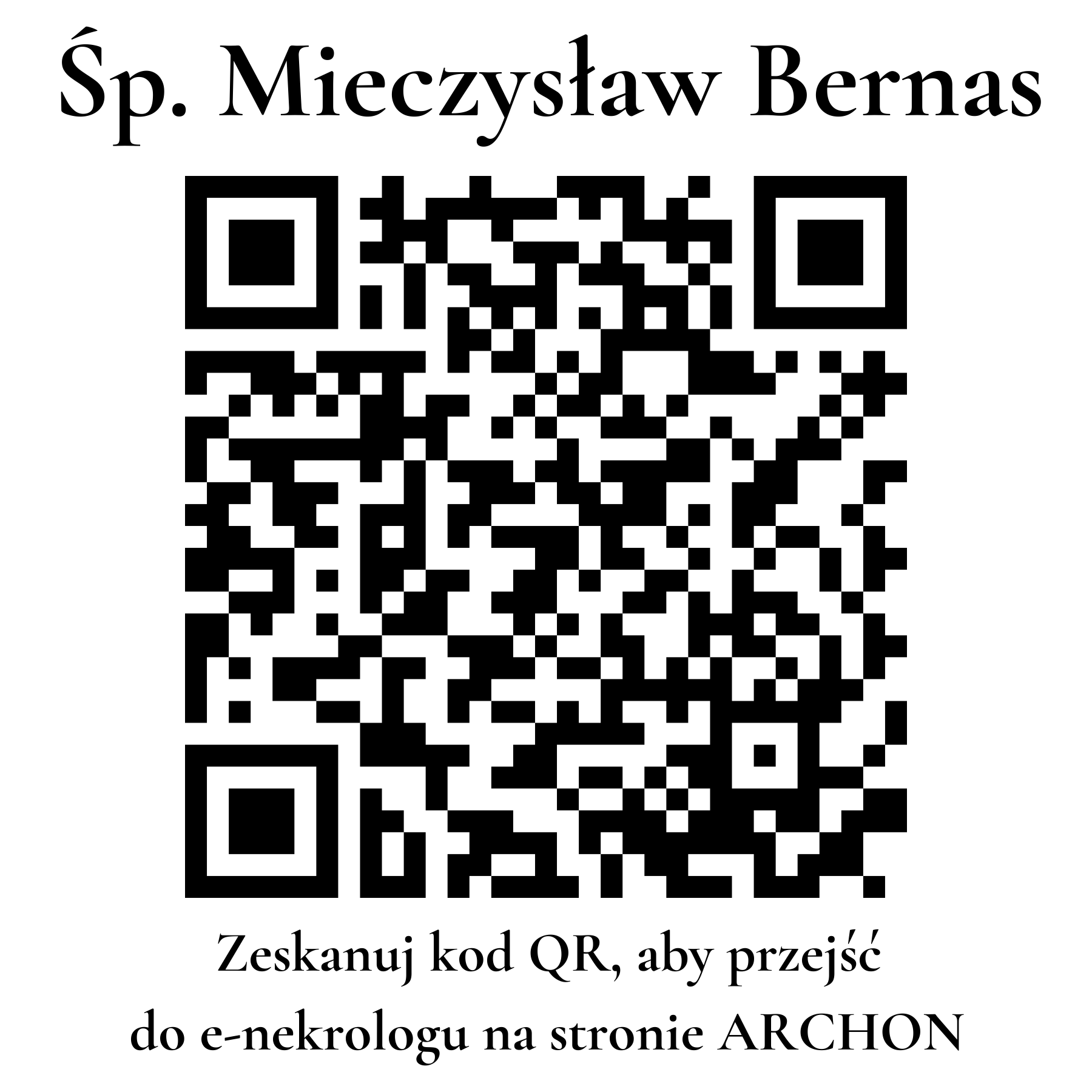 Kod QR do nekrologu Mieczysław Bernas