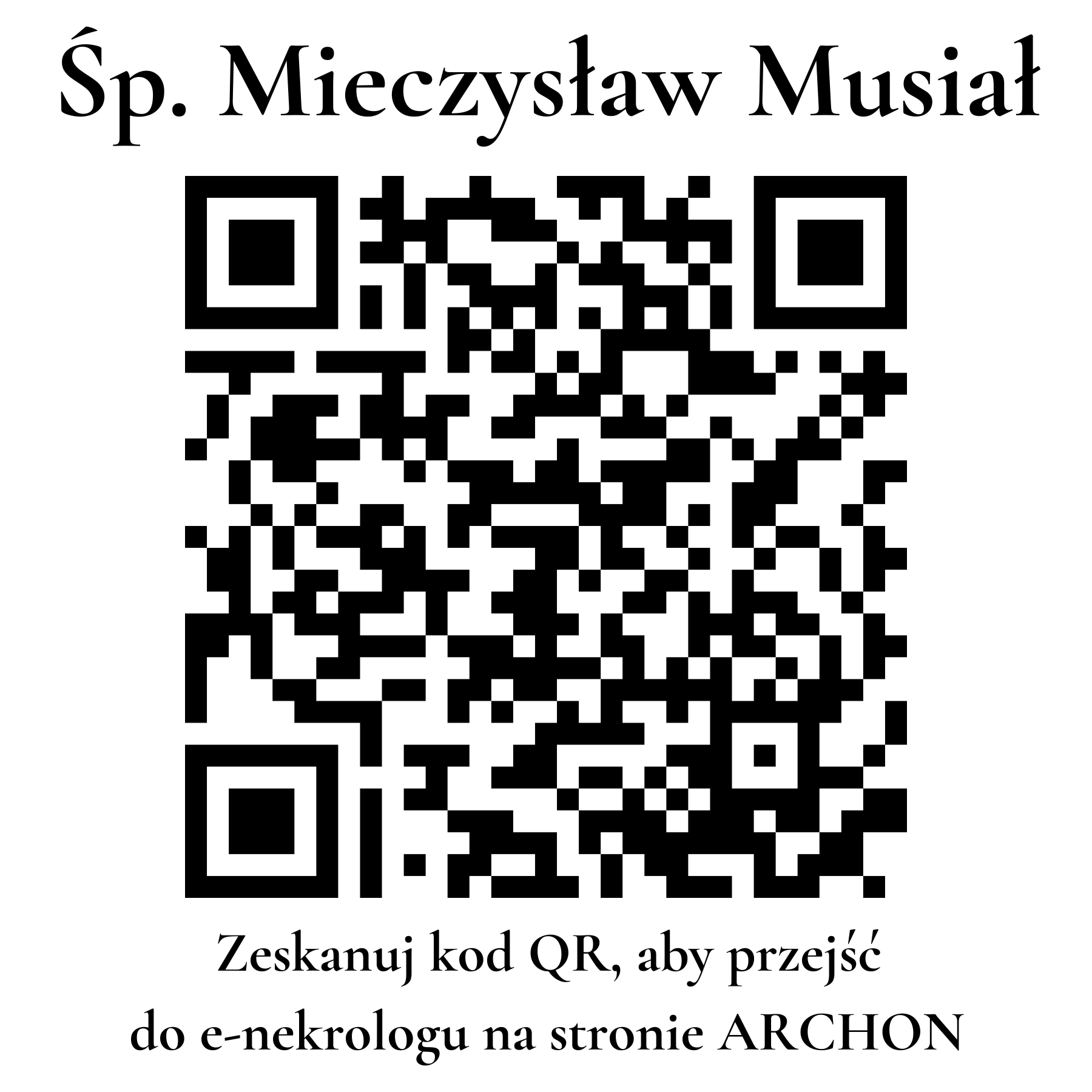 Kod QR do nekrologu Mieczysław Musiał