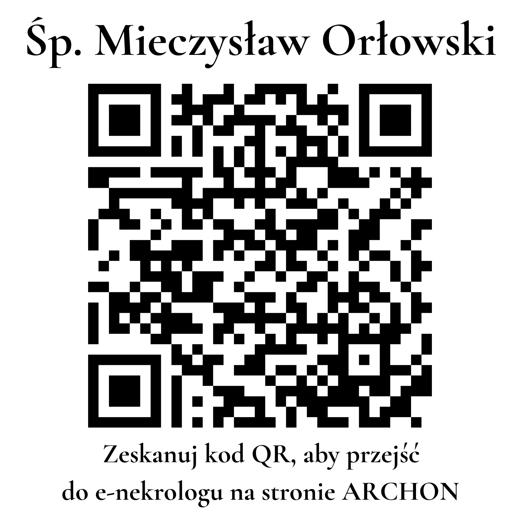 Kod QR do nekrologu Mieczysław Orłowski