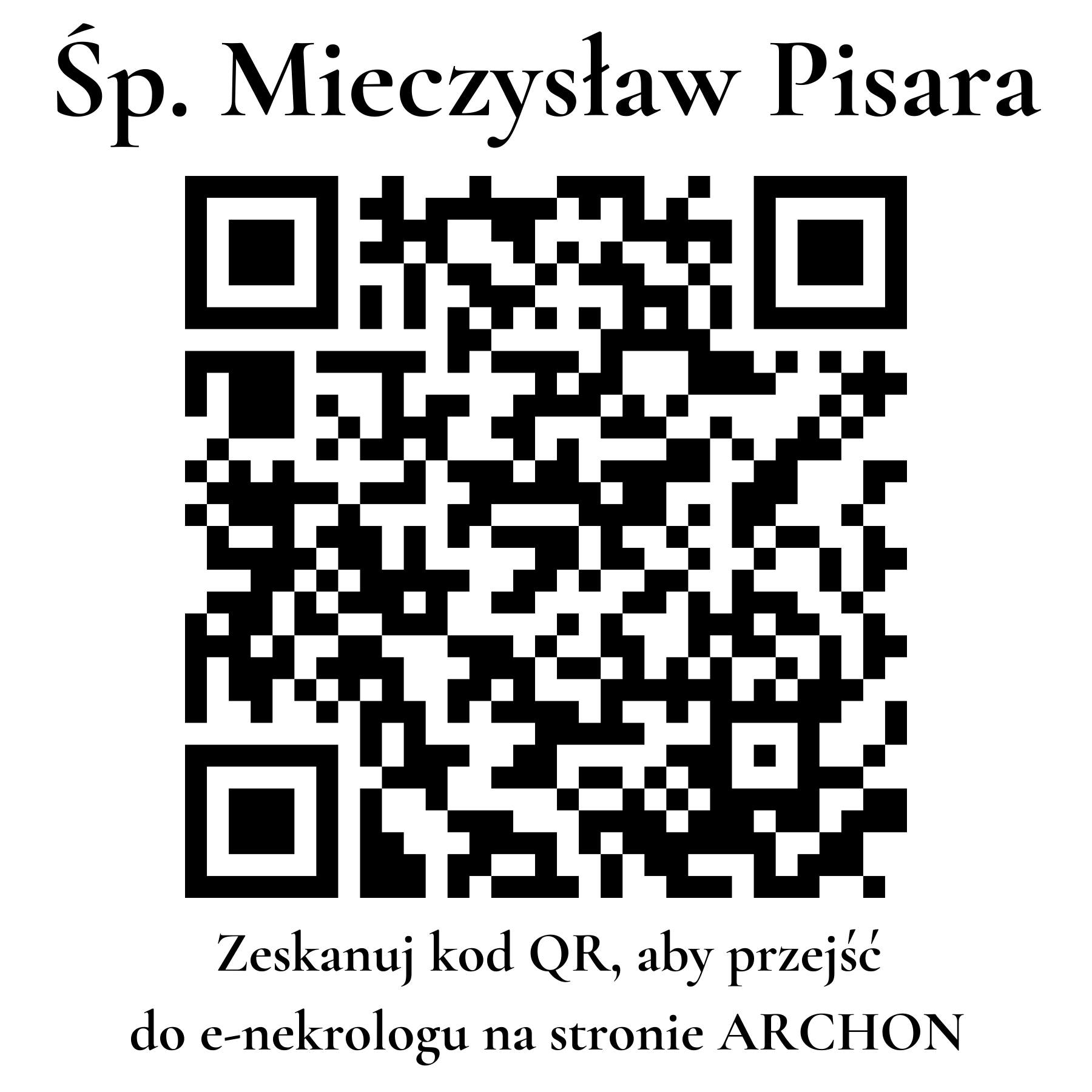 Kod QR do nekrologu Mieczysław Pisara