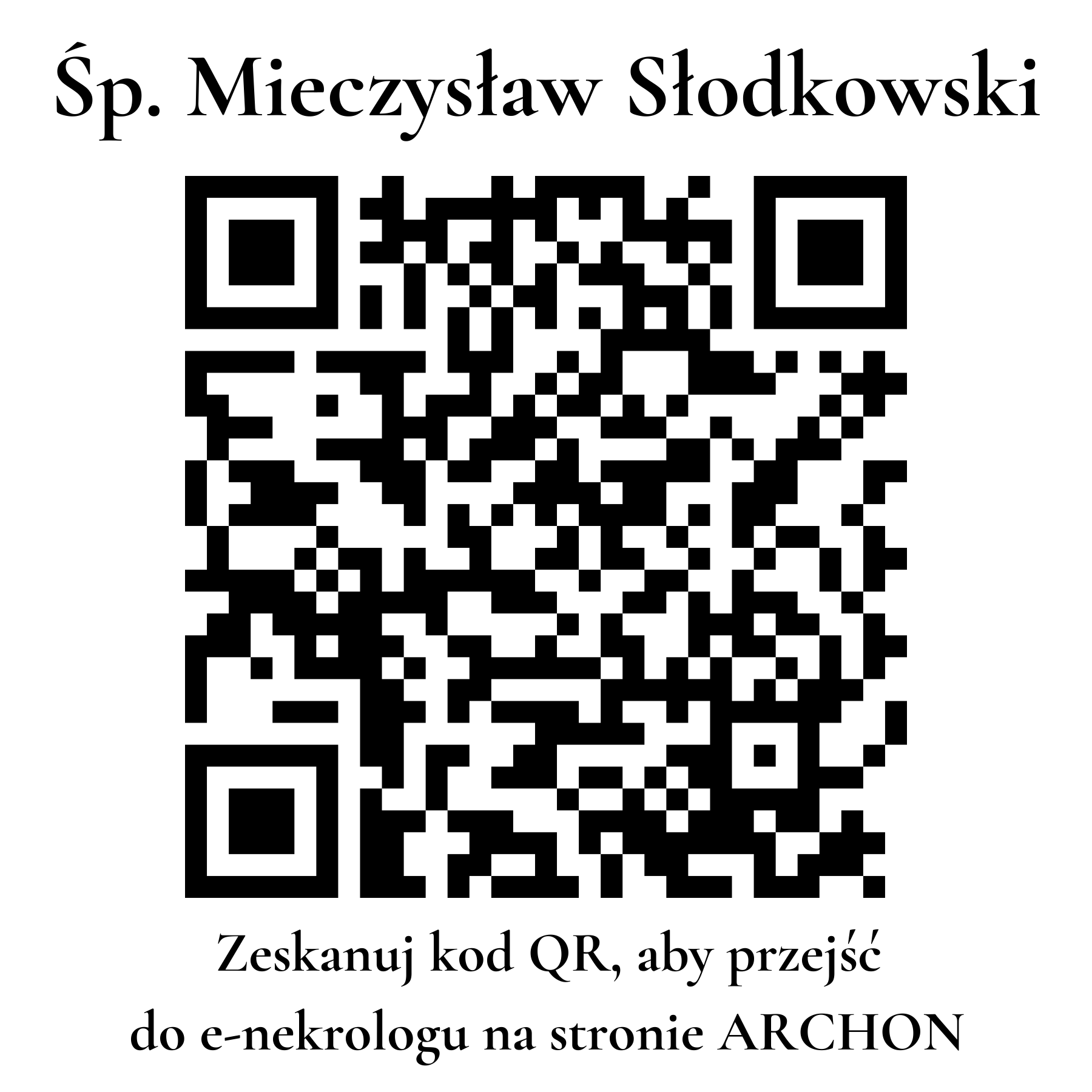 Kod QR do nekrologu Mieczysław Słodkowski