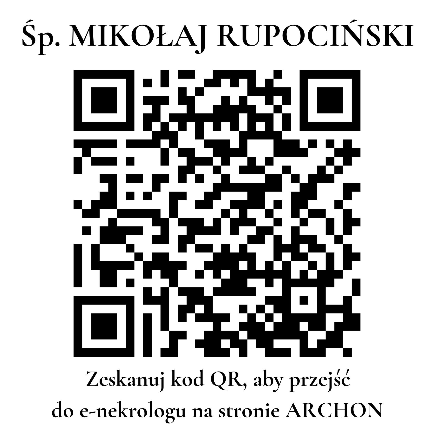 Kod QR do nekrologu MIKOŁAJ RUPOCIŃSKI