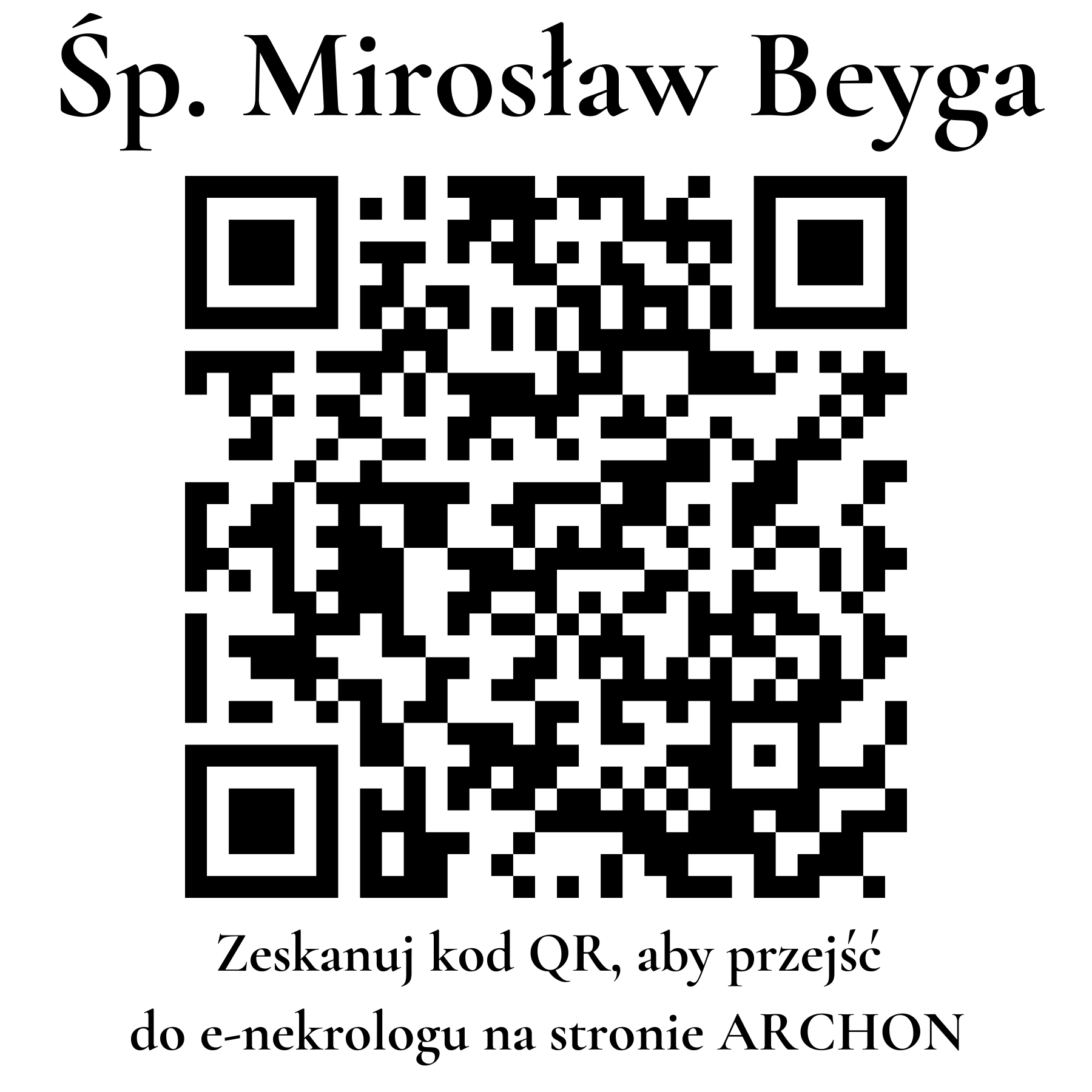 Kod QR do nekrologu Mirosław Beyga