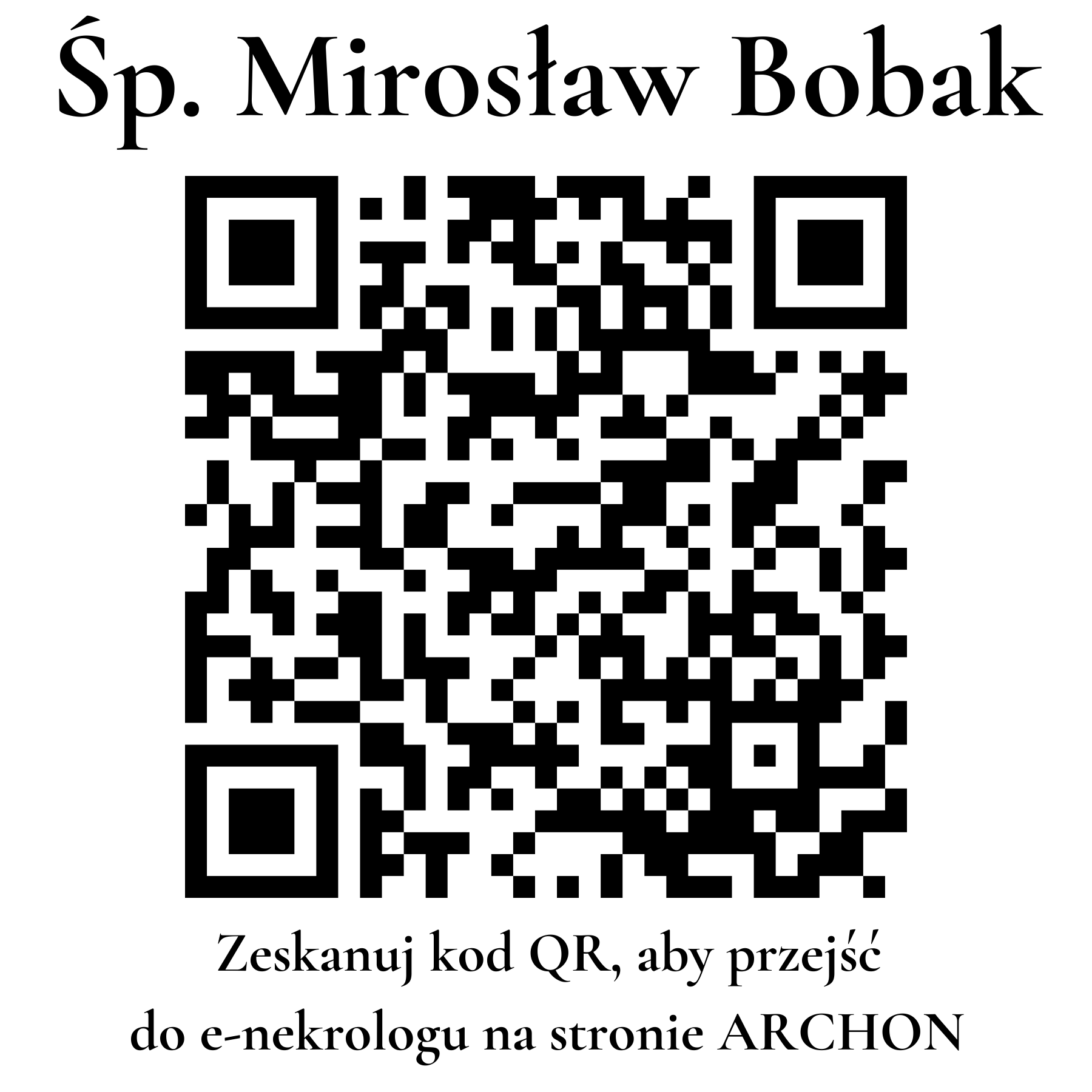 Kod QR do nekrologu Mirosław Bobak
