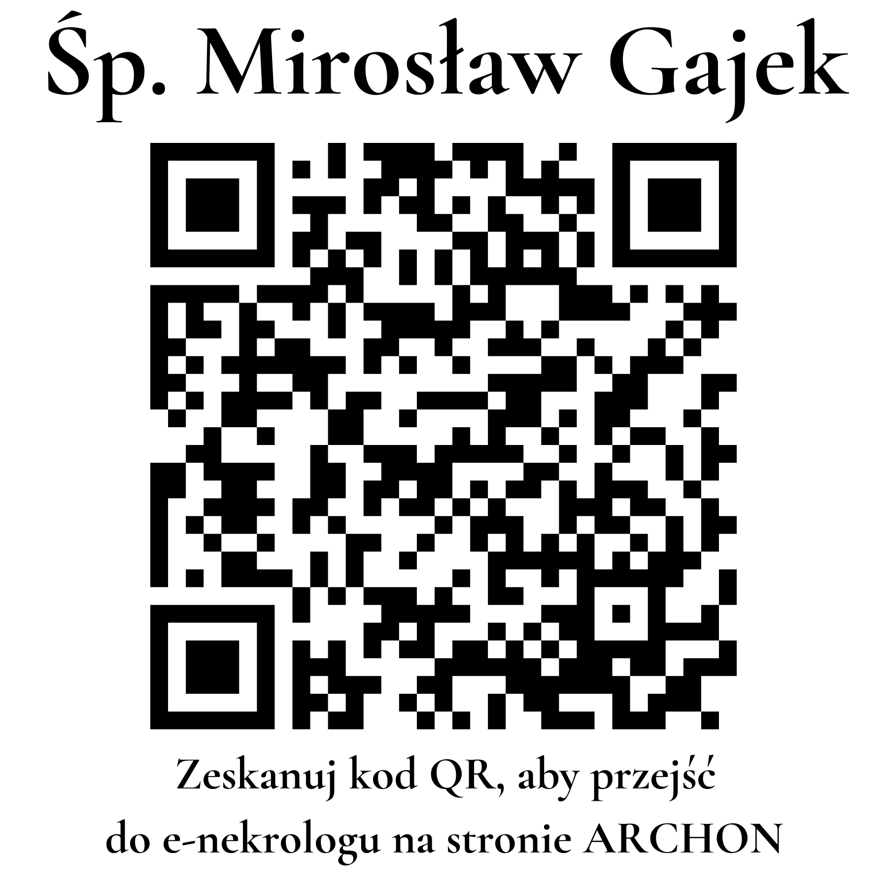 Kod QR do nekrologu Mirosław Gajek