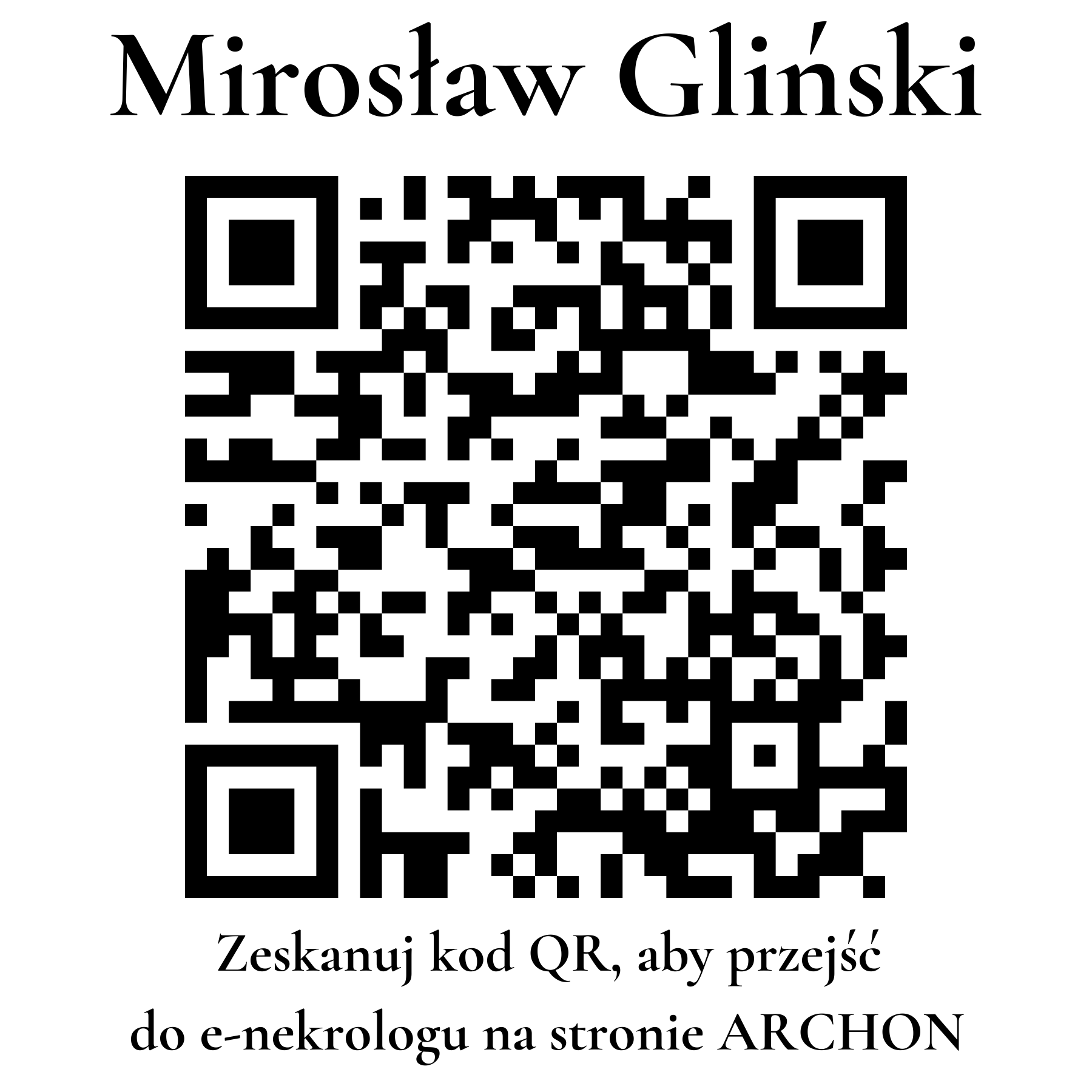 Kod QR do nekrologu Mirosław Gliński