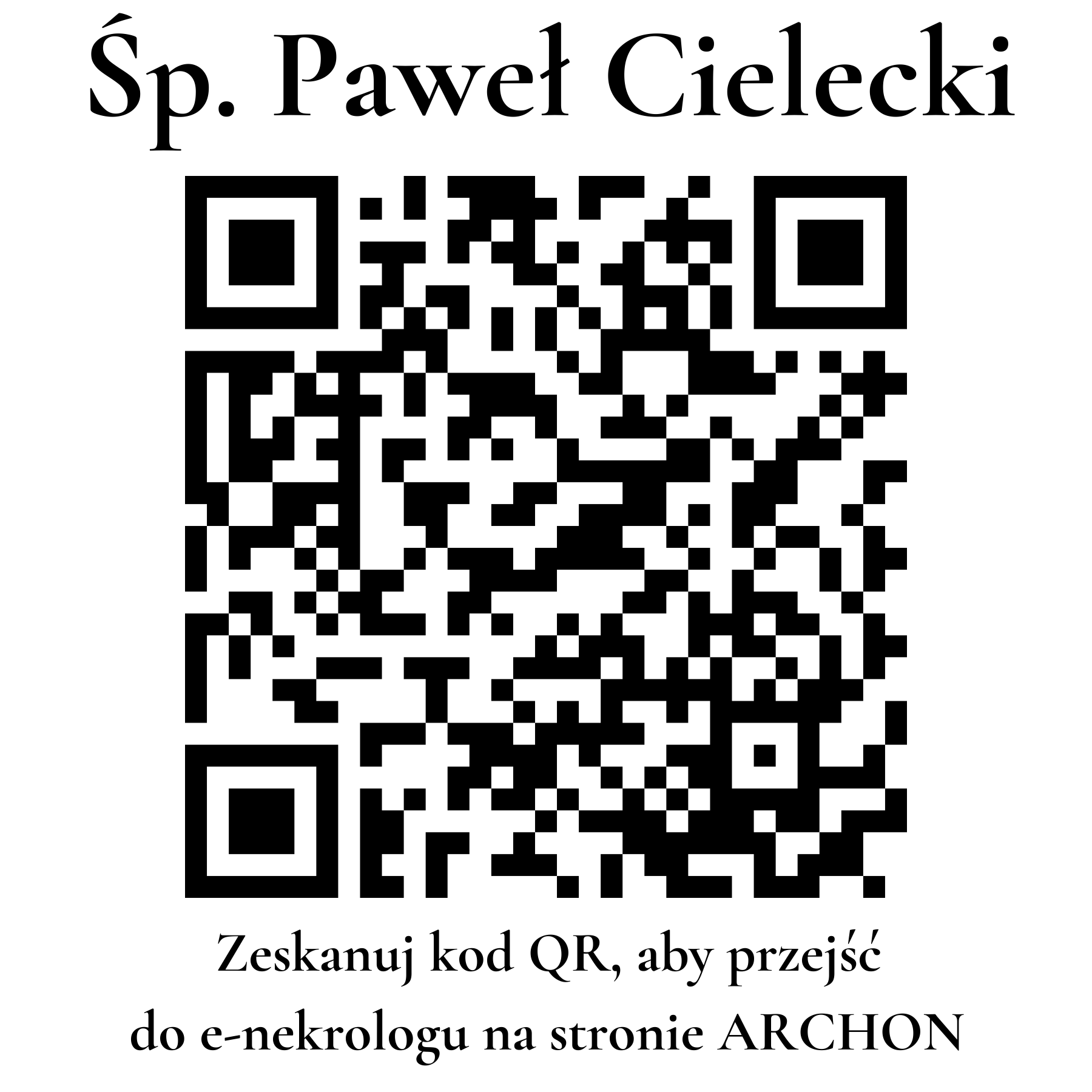 Kod QR do nekrologu Paweł Cielecki