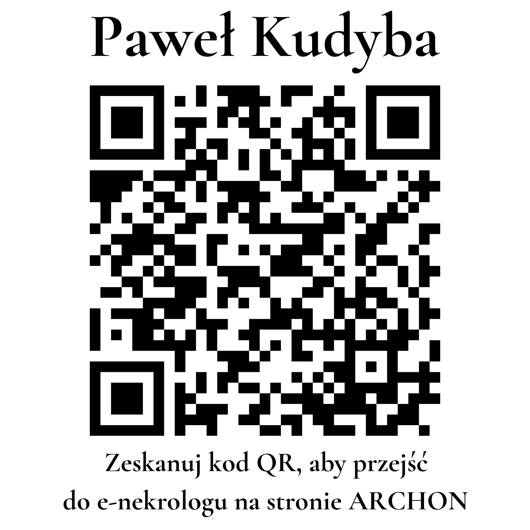 Kod QR do nekrologu Paweł Kudyba