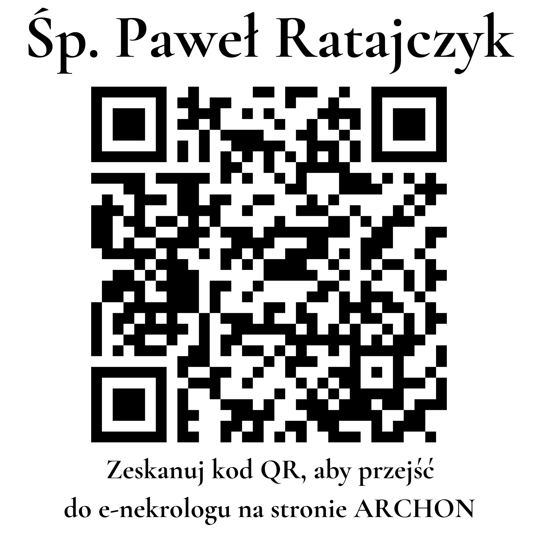 Kod QR do nekrologu Paweł Ratajczyk