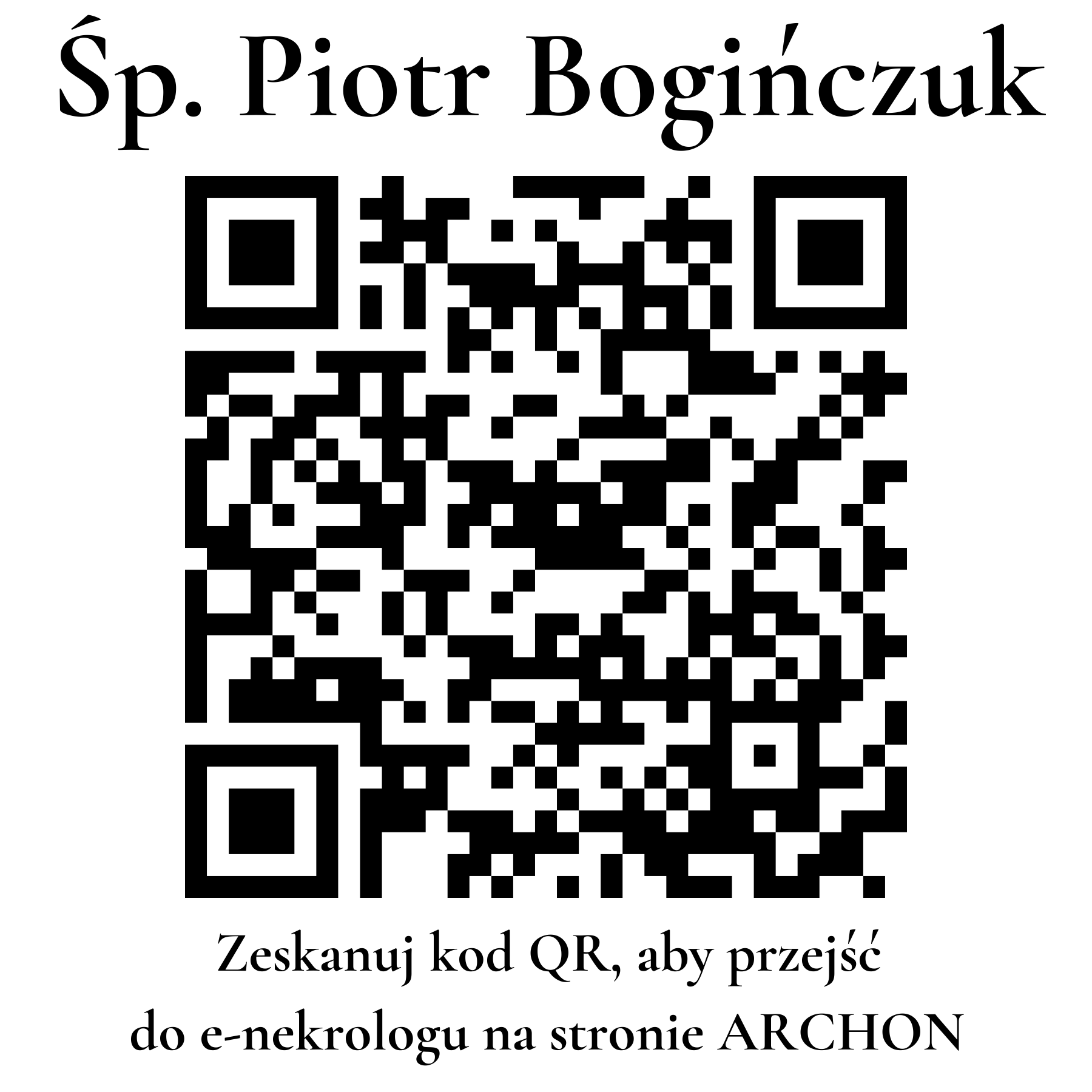 Kod QR do nekrologu Piotr Bogińczuk