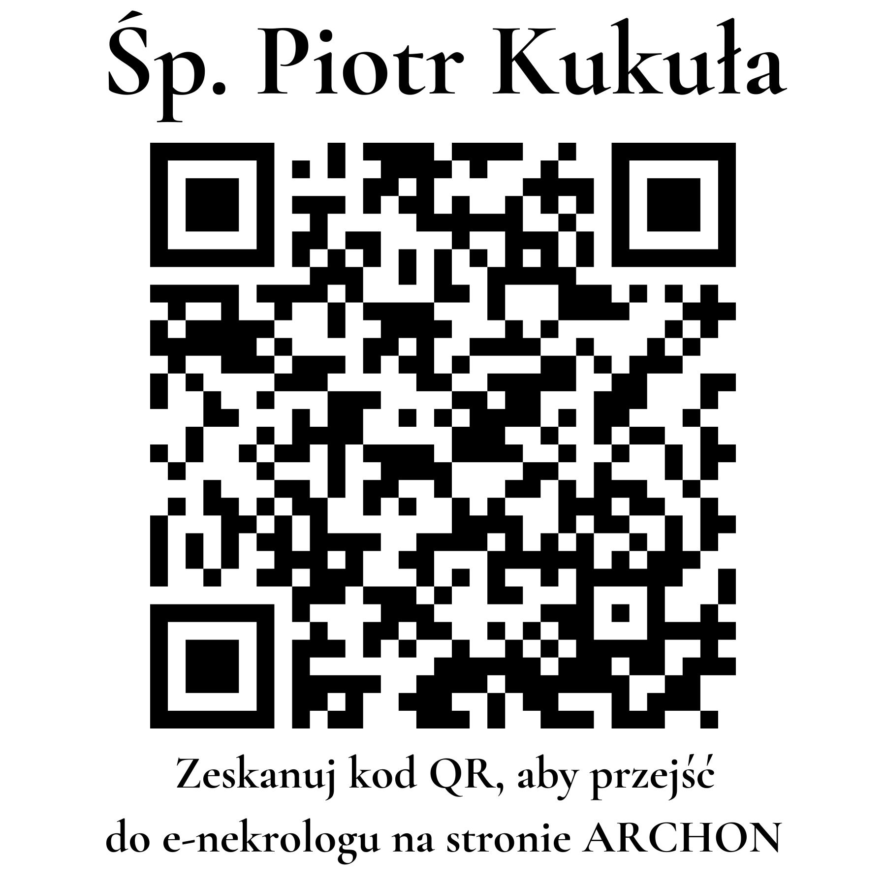 Kod QR do nekrologu Piotr Kukuła