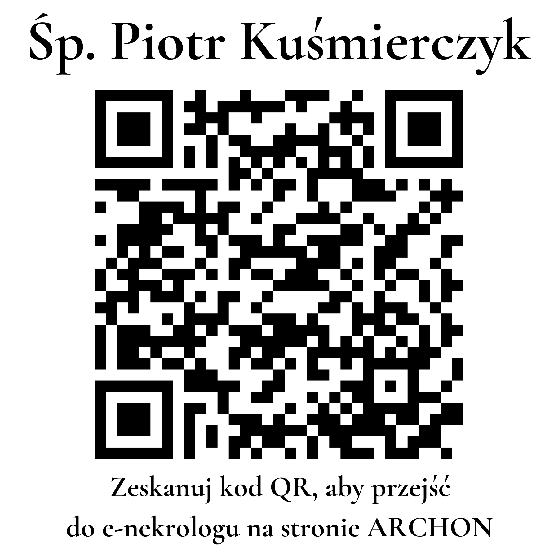 Kod QR do nekrologu Piotr Kuśmierczyk