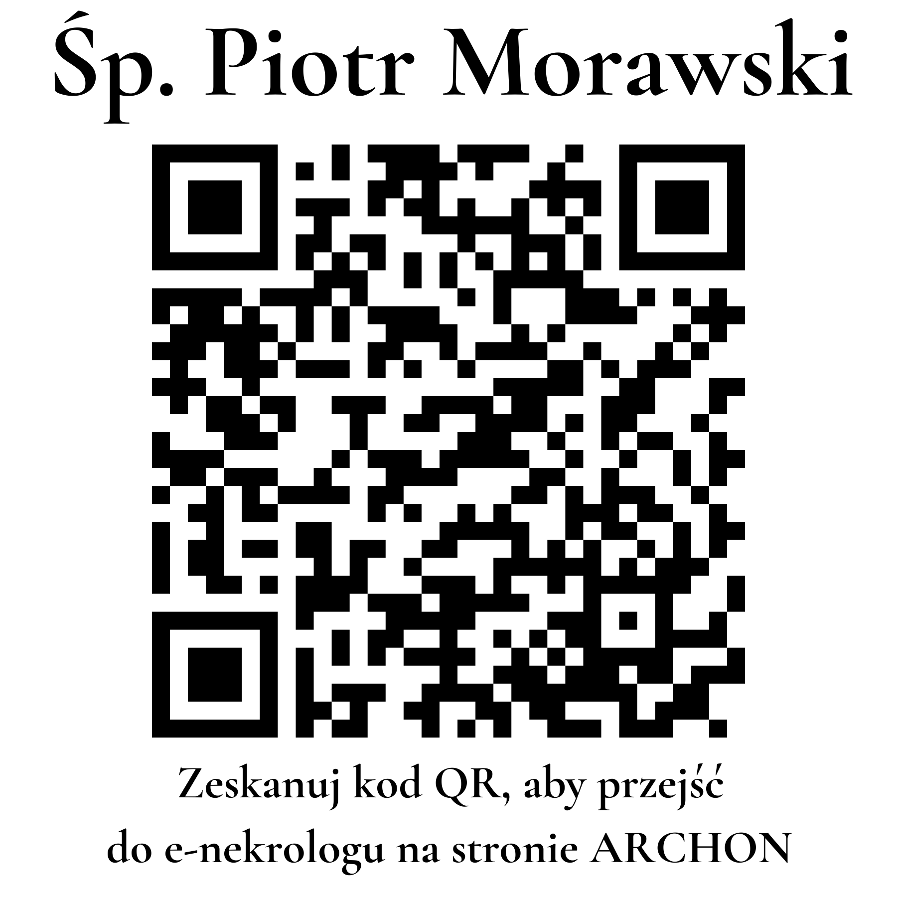 Kod QR do nekrologu Piotr Morawski