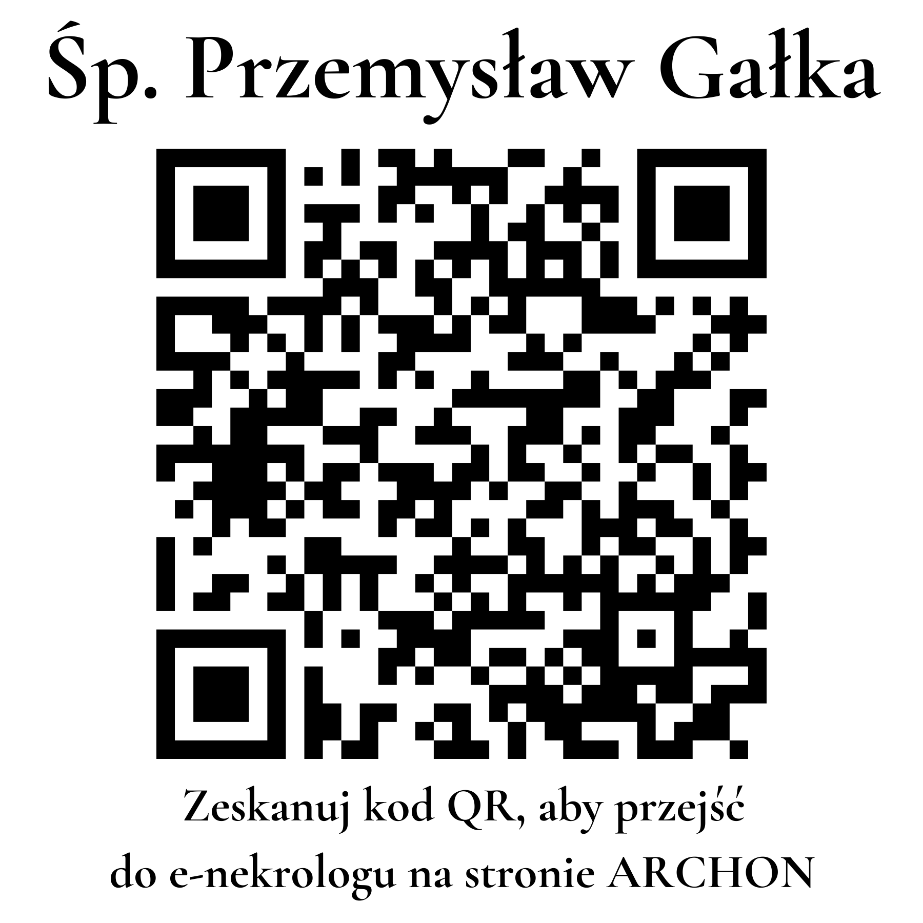 Kod QR do nekrologu Przemysław Gałka