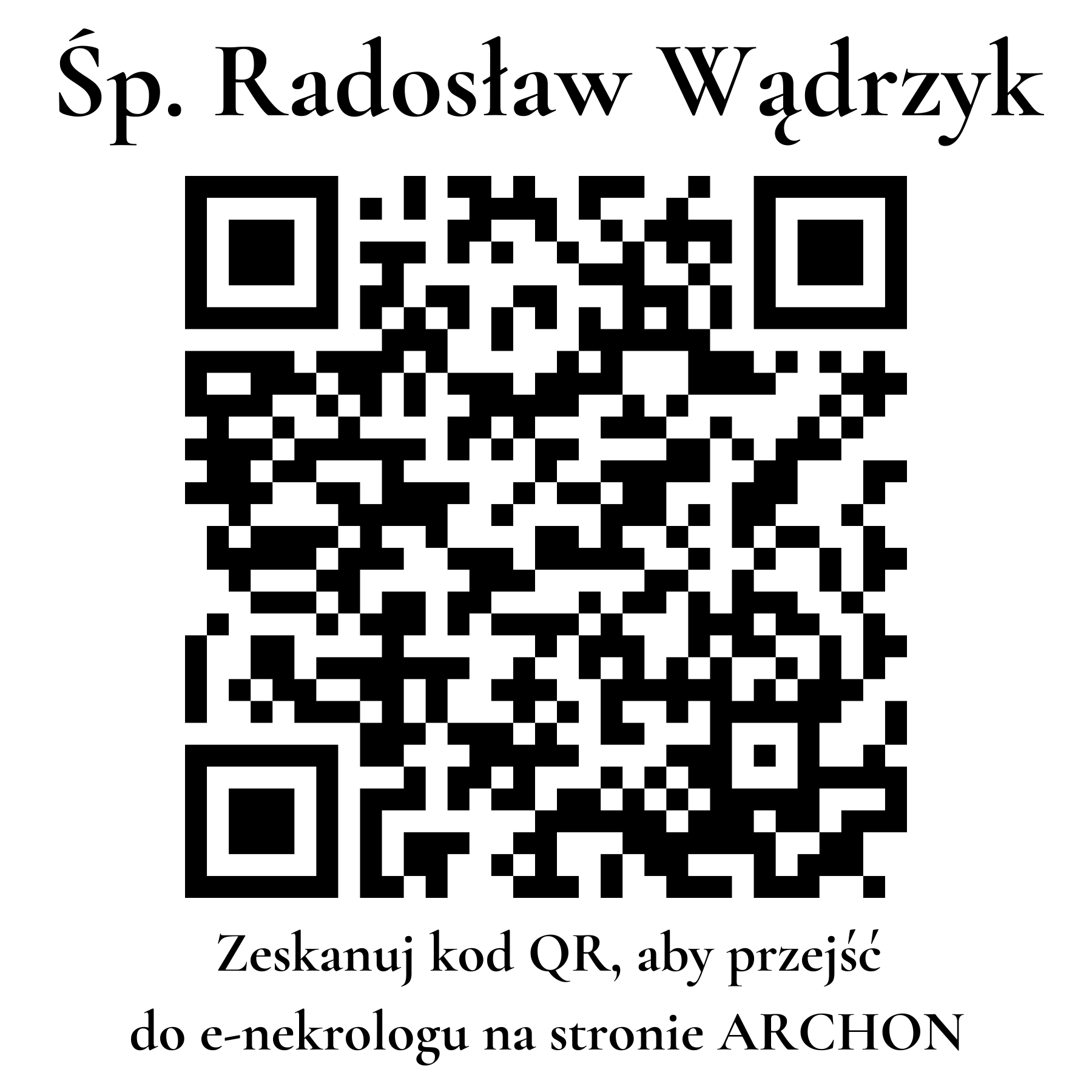 Kod QR do nekrologu Radosław Wądrzyk