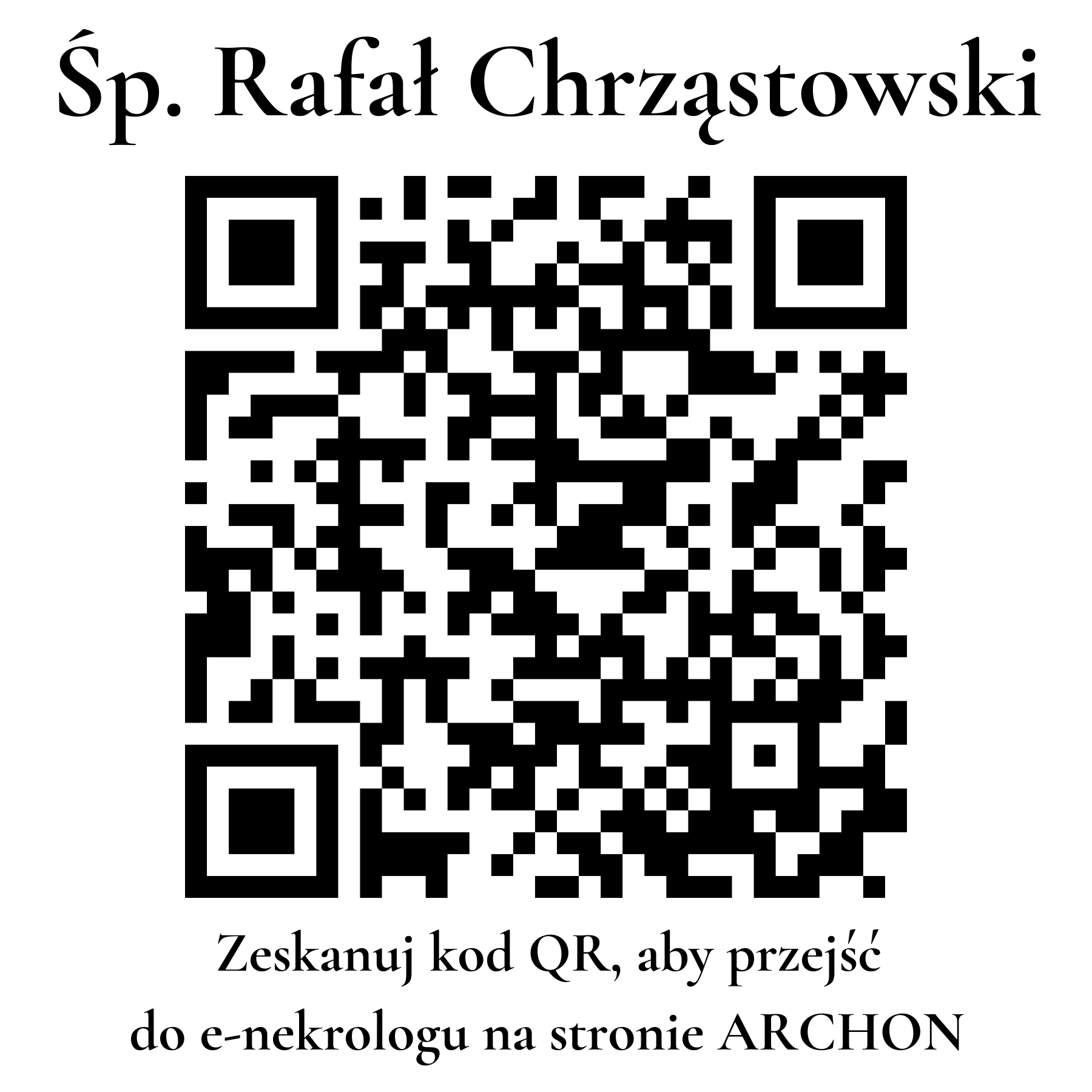 Kod QR do nekrologu Rafał Chrząstowski