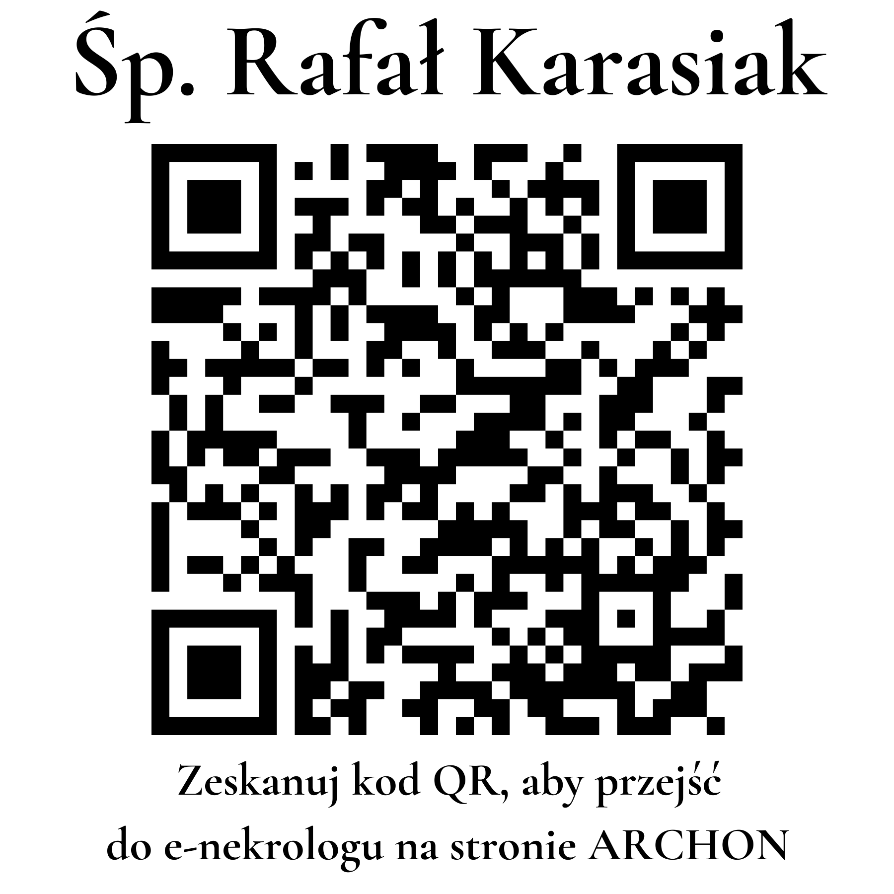 Kod QR do nekrologu Rafał Karasiak
