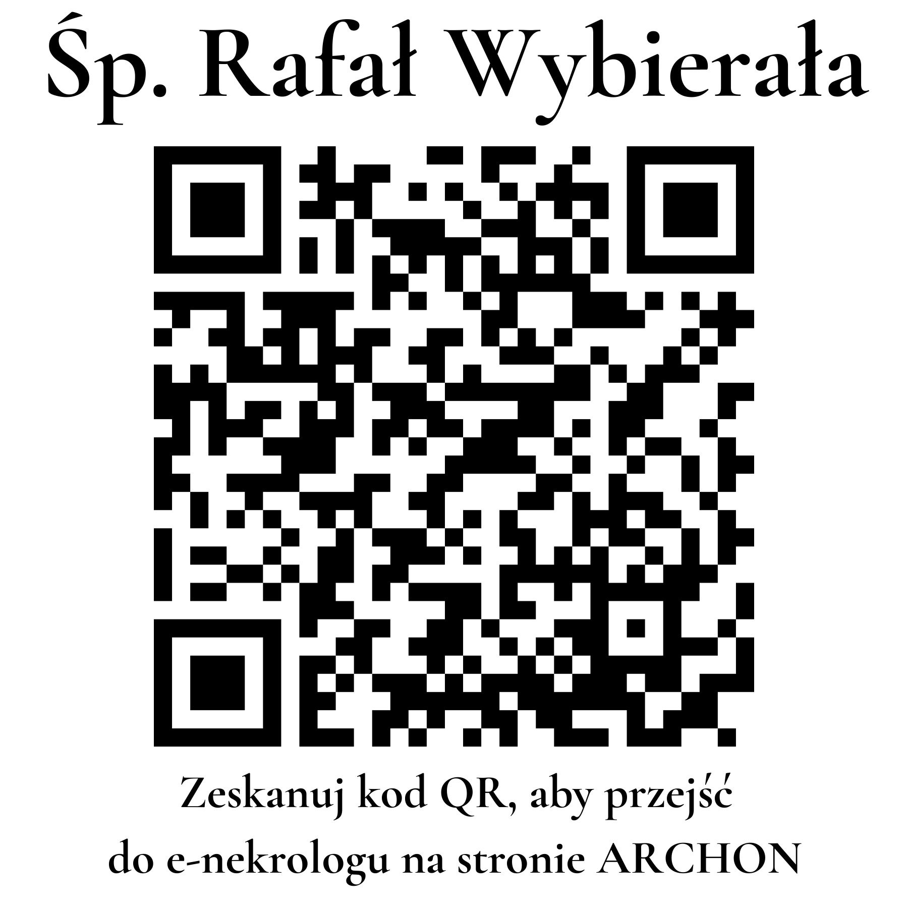 Kod QR do nekrologu Rafał Wybierała