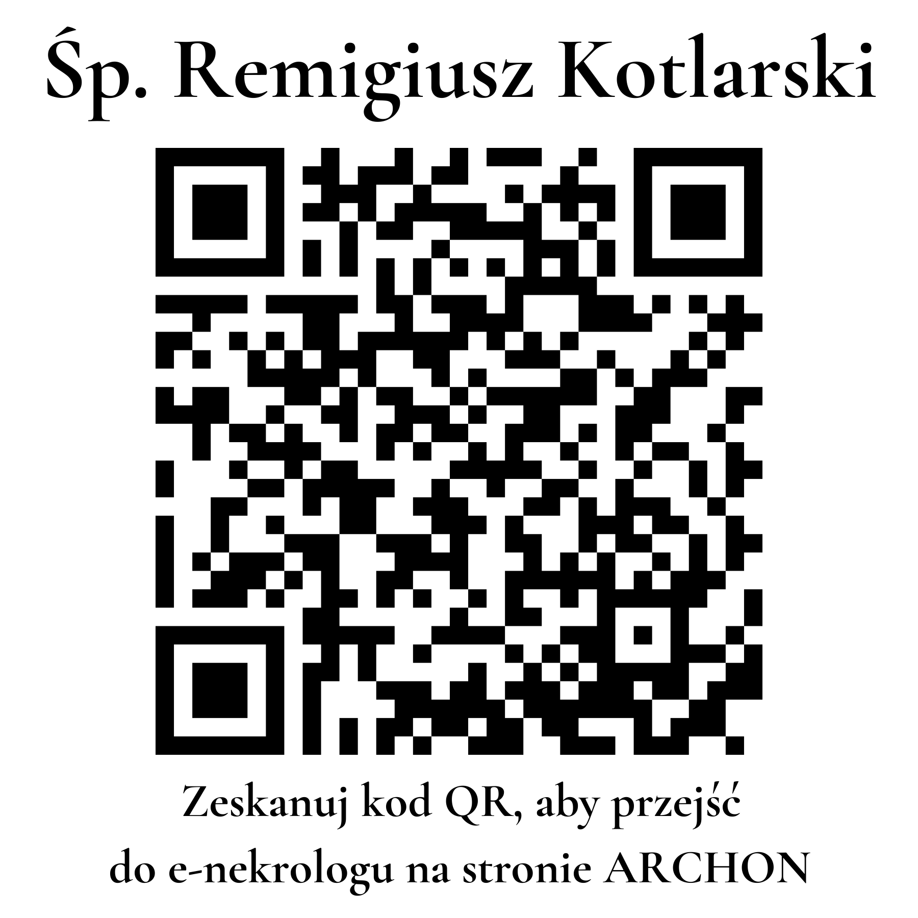 Kod QR do nekrologu Remigiusz Kotlarski