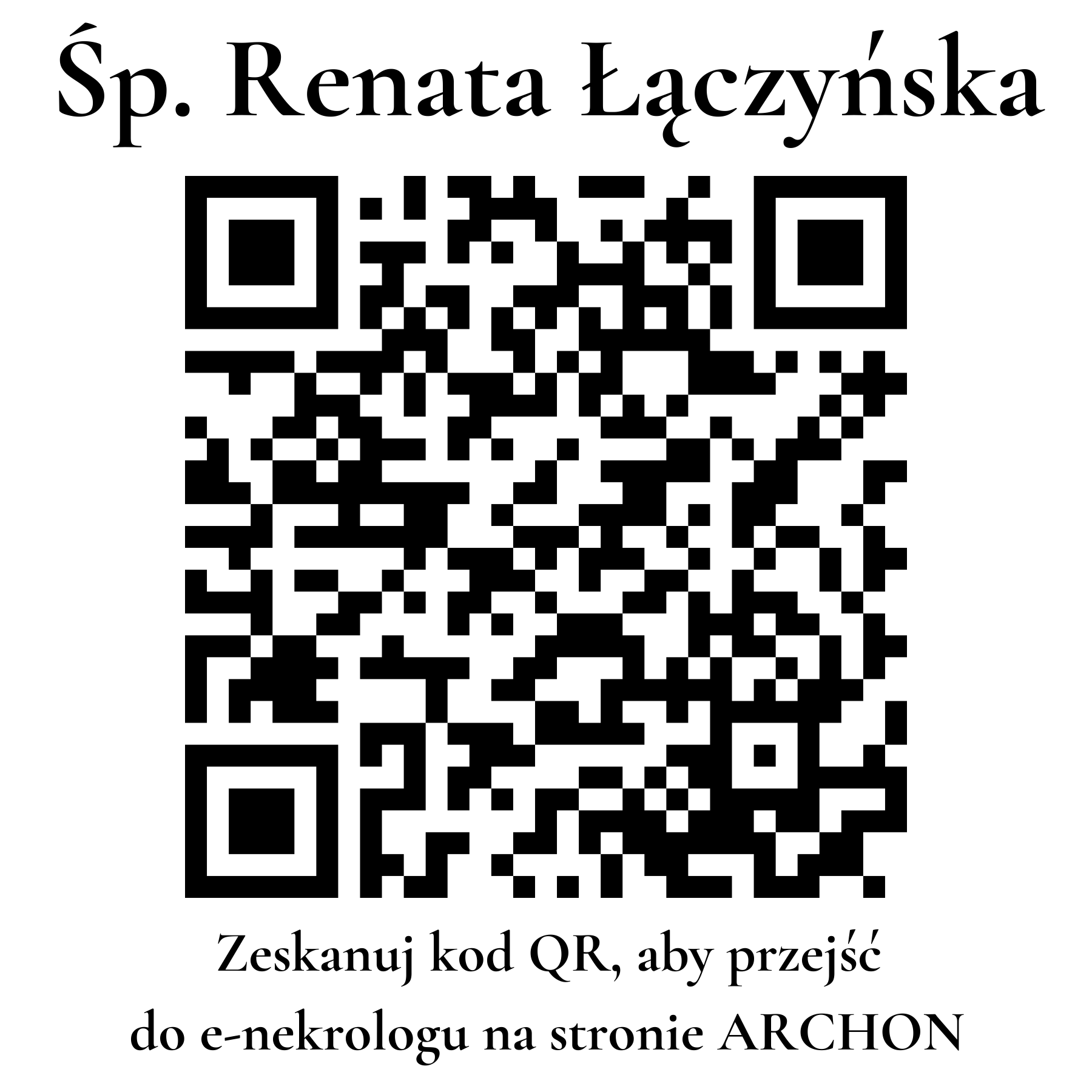 Kod QR do nekrologu Renata Łączyńska