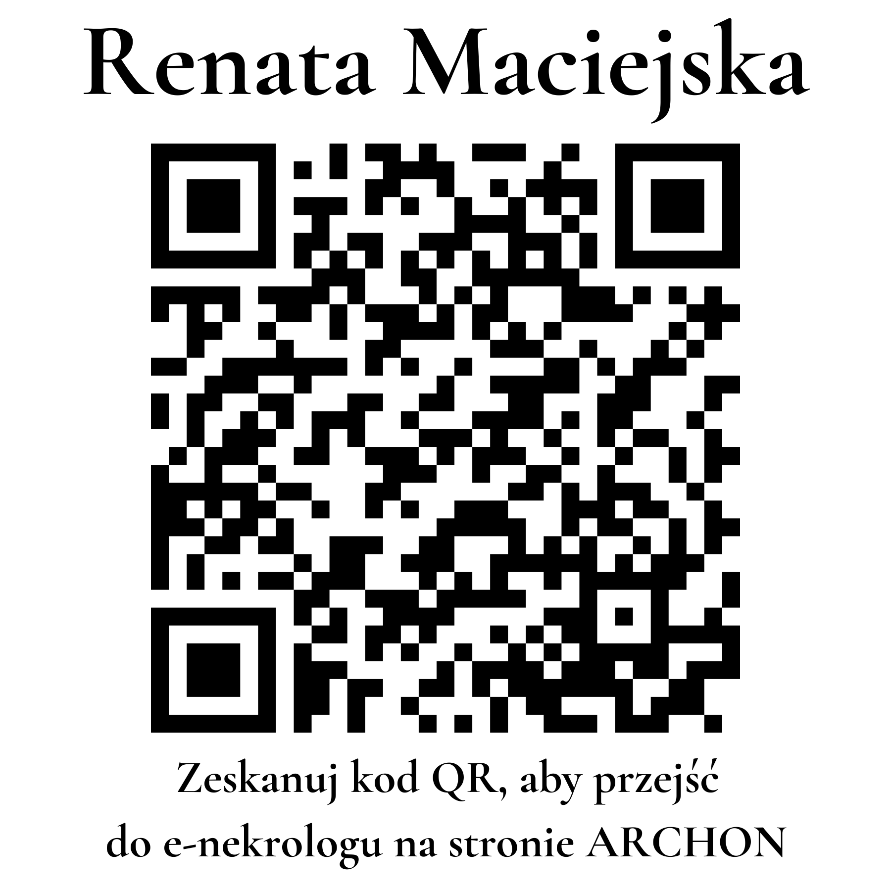 Kod QR do nekrologu Renata Maciejska
