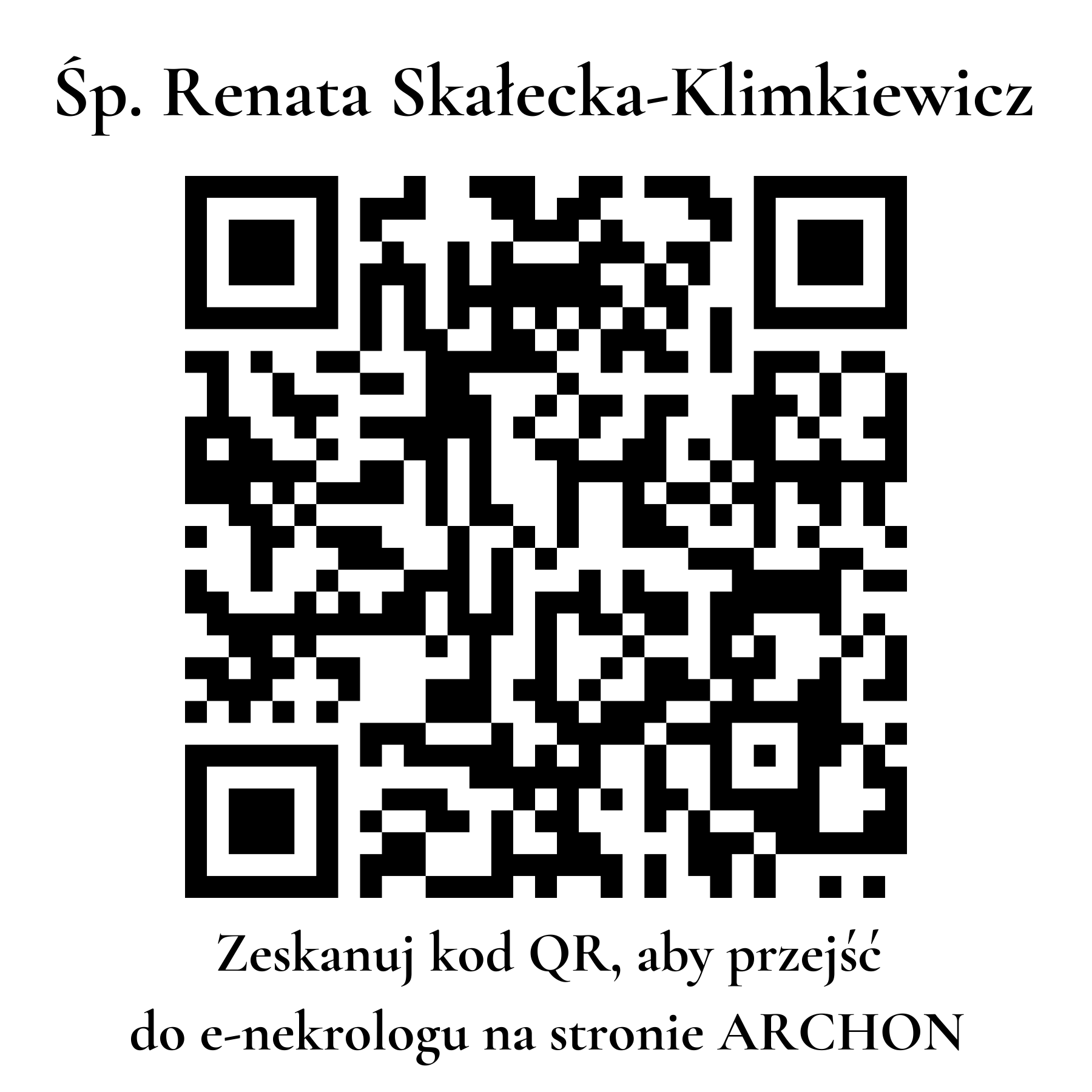 Kod QR do nekrologu Renata Skałecka-Klimkiewicz