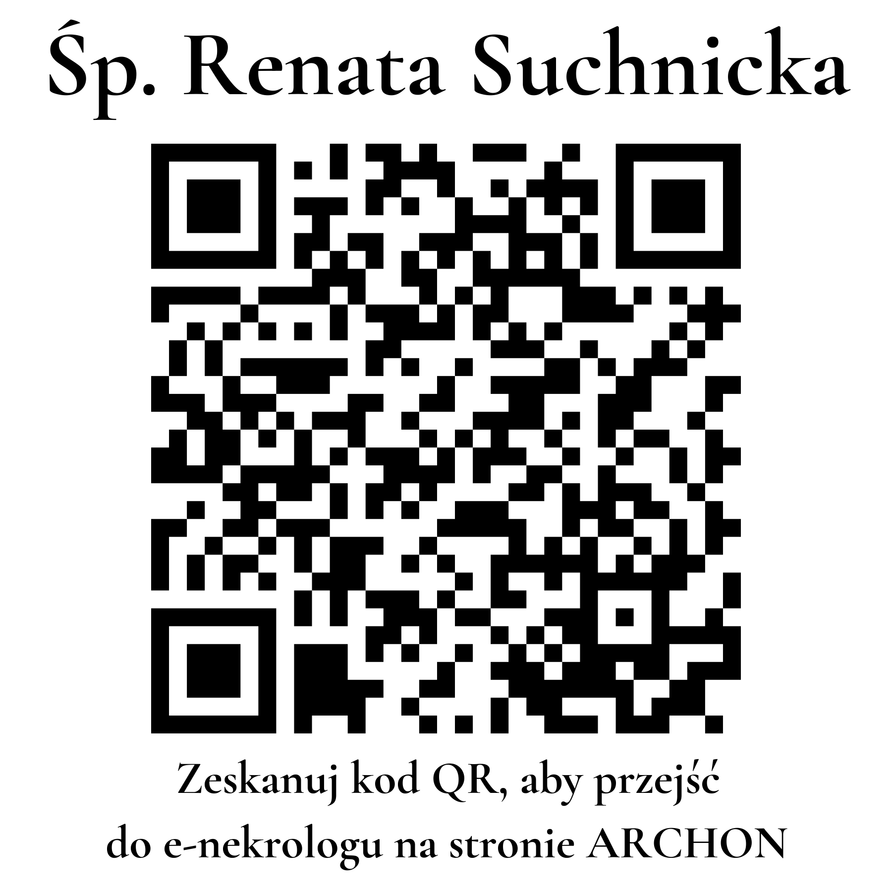 Kod QR do nekrologu Renata Suchnicka Kod QR do nekrologu Renata Suchnicka