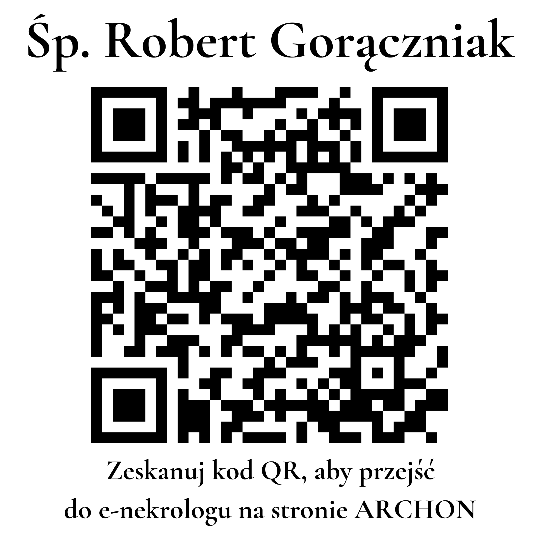 Kod QR do nekrologu Robert Gorączniak
