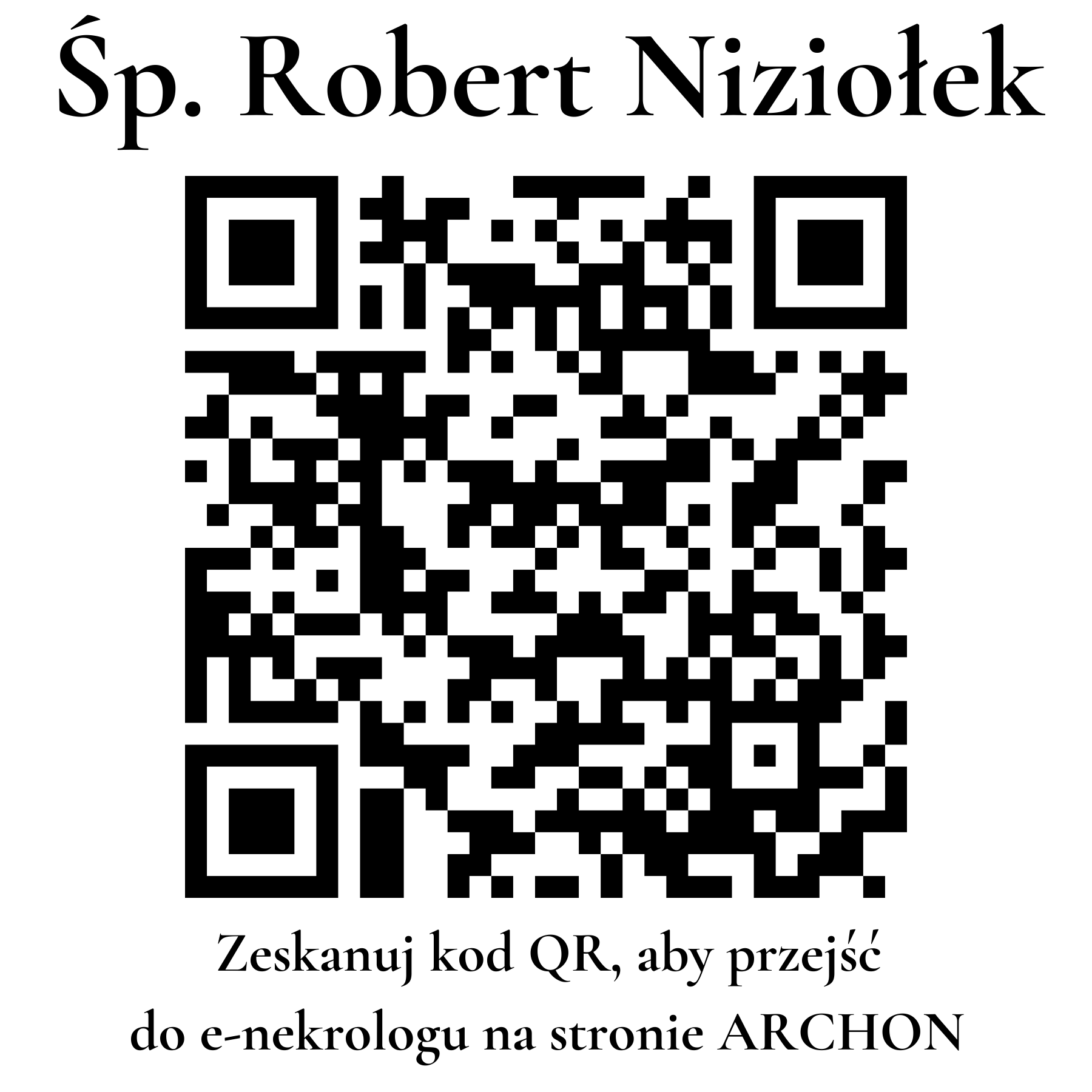 Kod QR do nekrologu Robert Niziołek