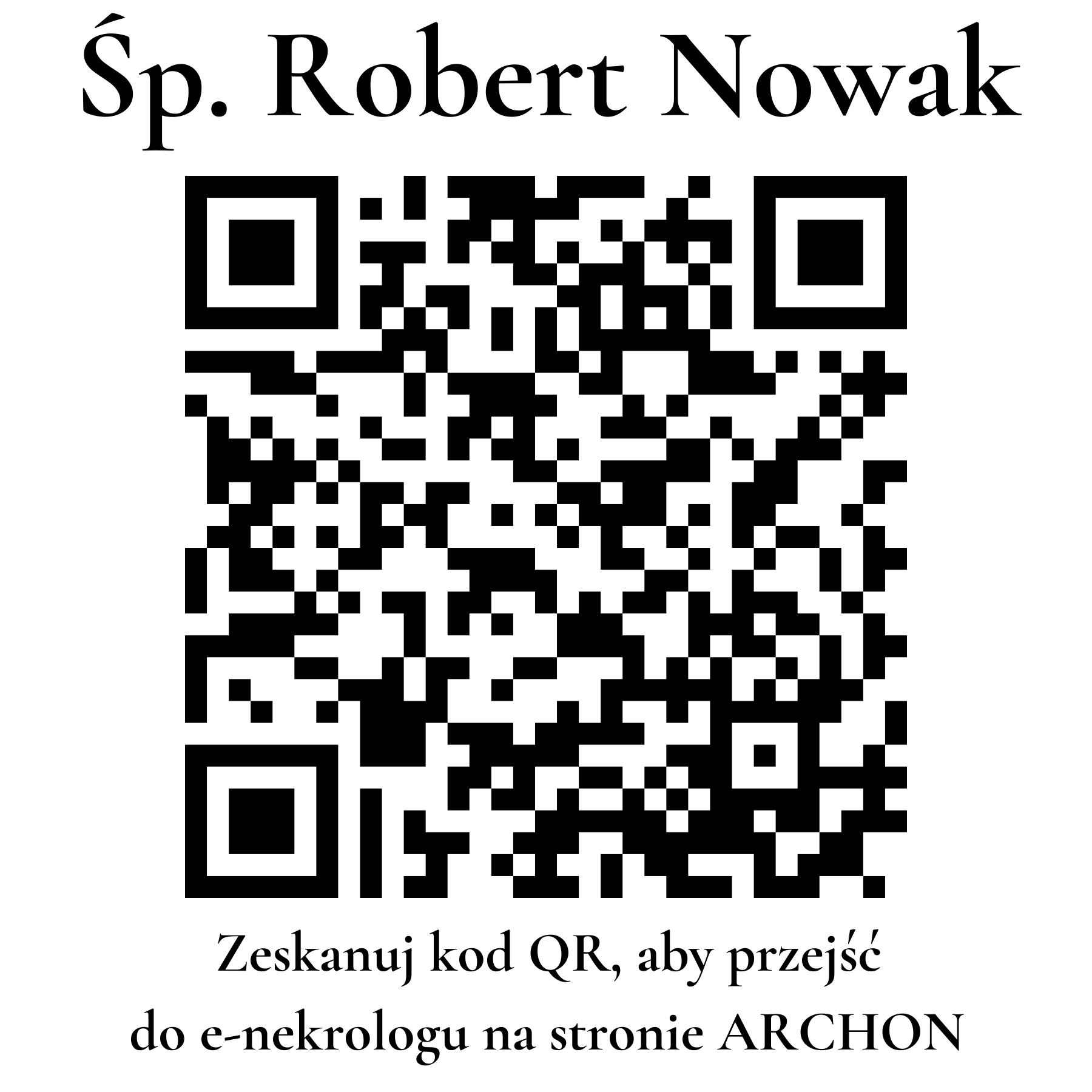Kod QR do nekrologu Robert Nowak