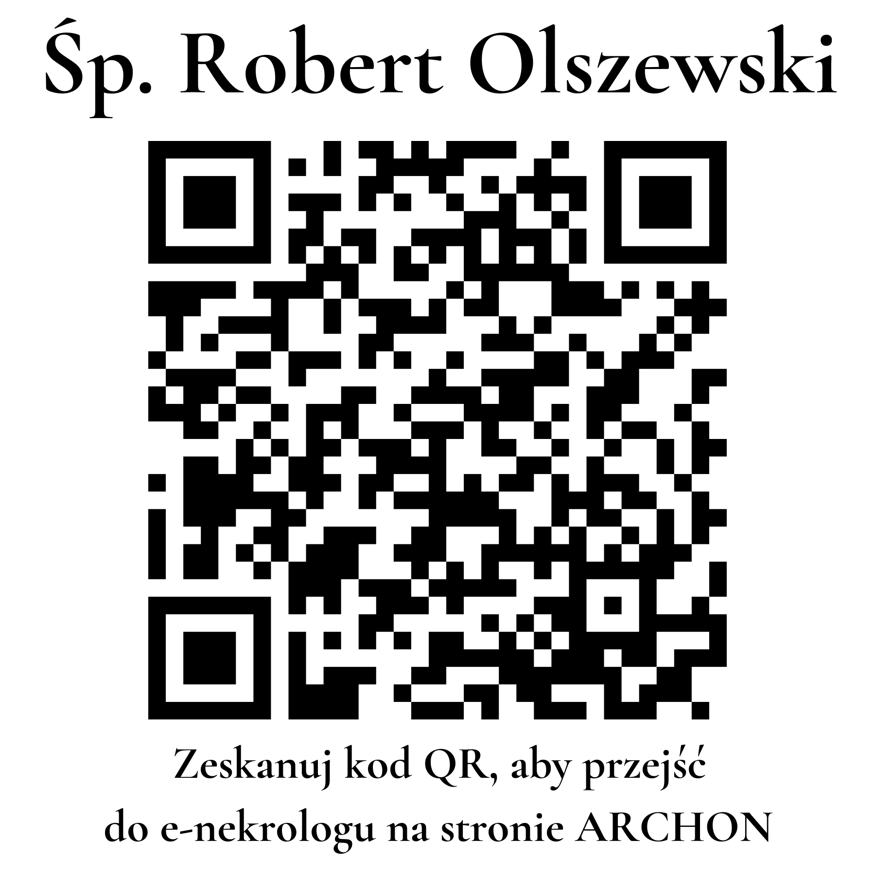 Kod QR do nekrologu Robert Olszewski