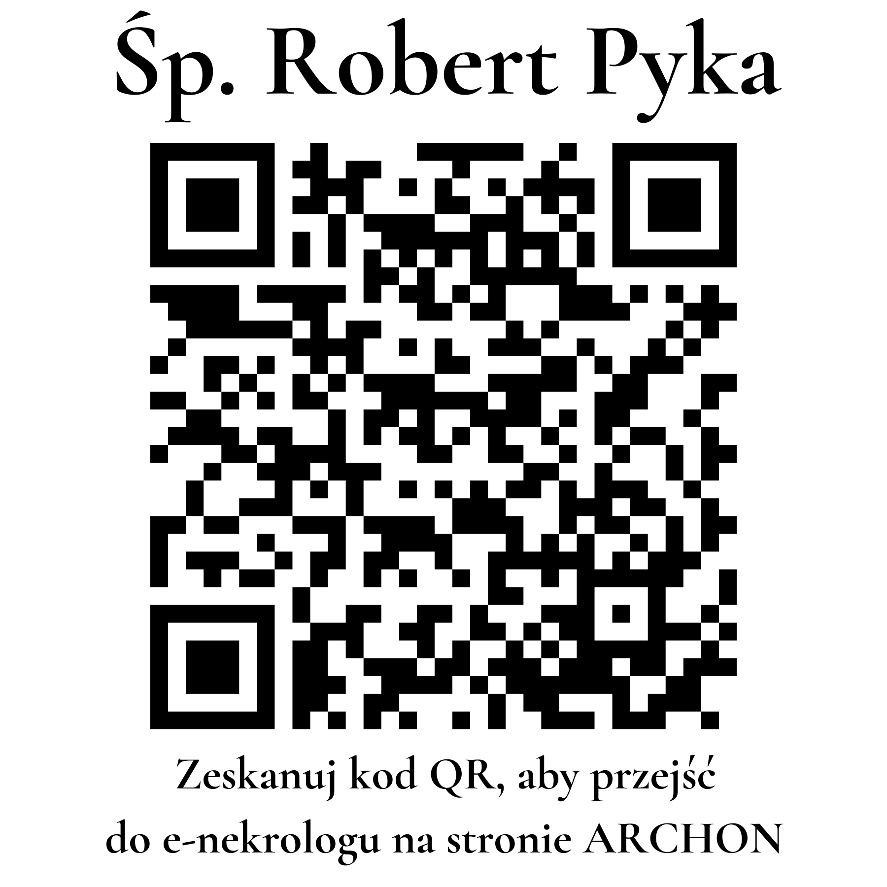 Kod QR do nekrologu Robert Pyka