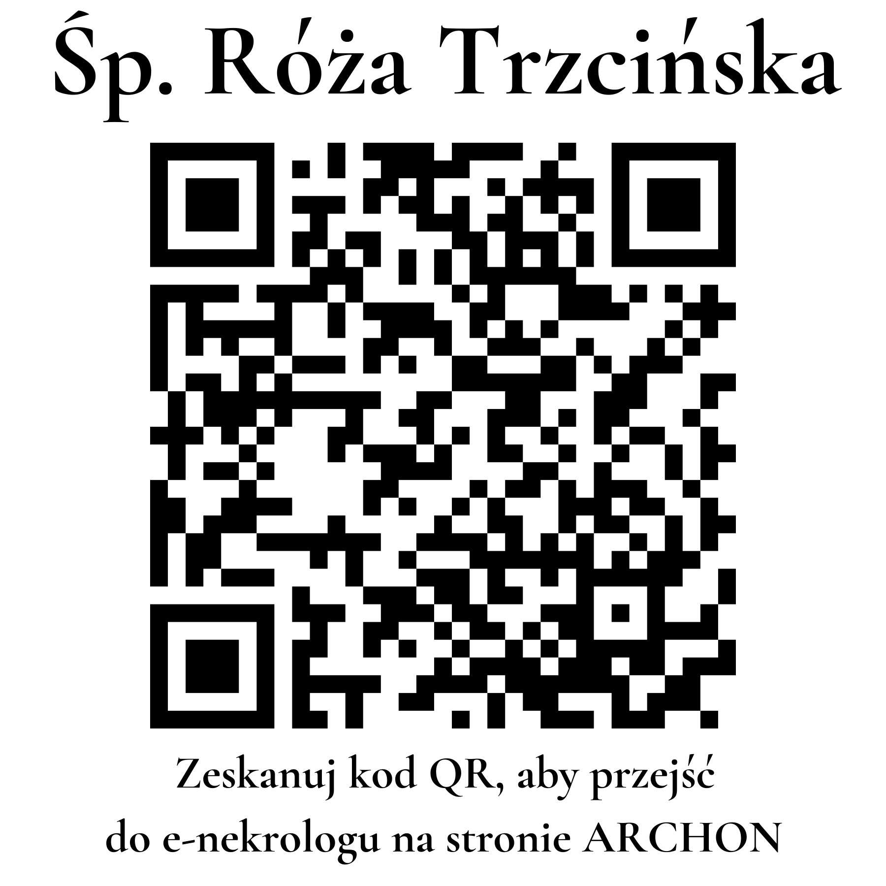 Kod QR do nekrologu Róża Trzcińska