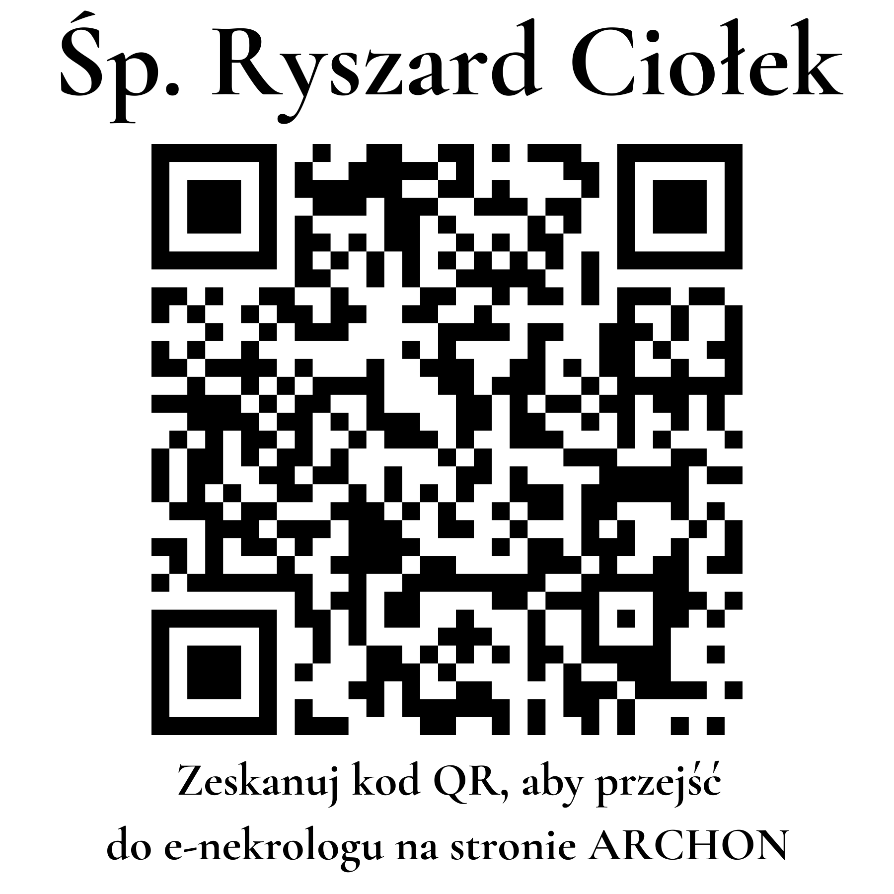 Kod QR do nekrologu Ryszard Ciołek