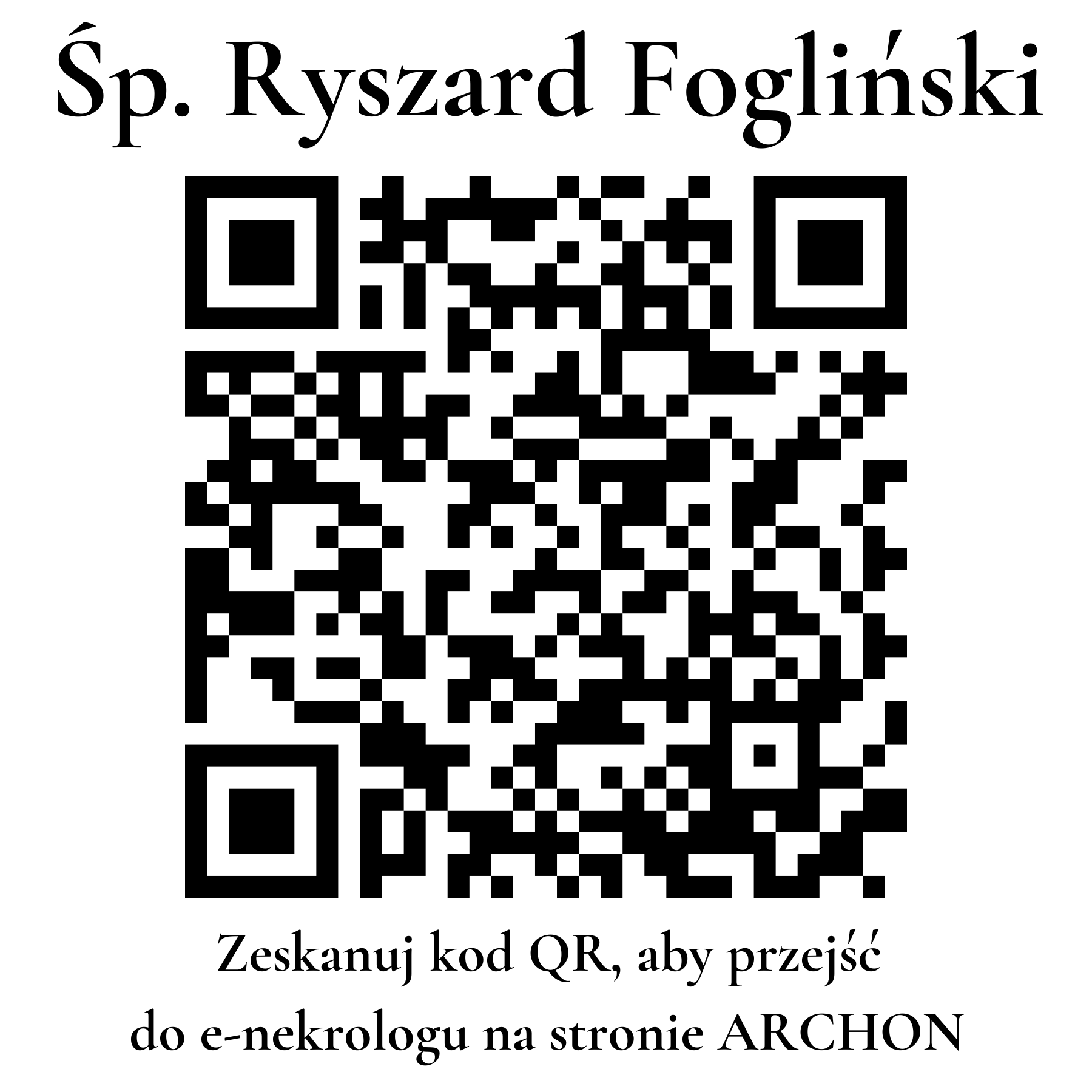 Kod QR do nekrologu Ryszard Fogliński