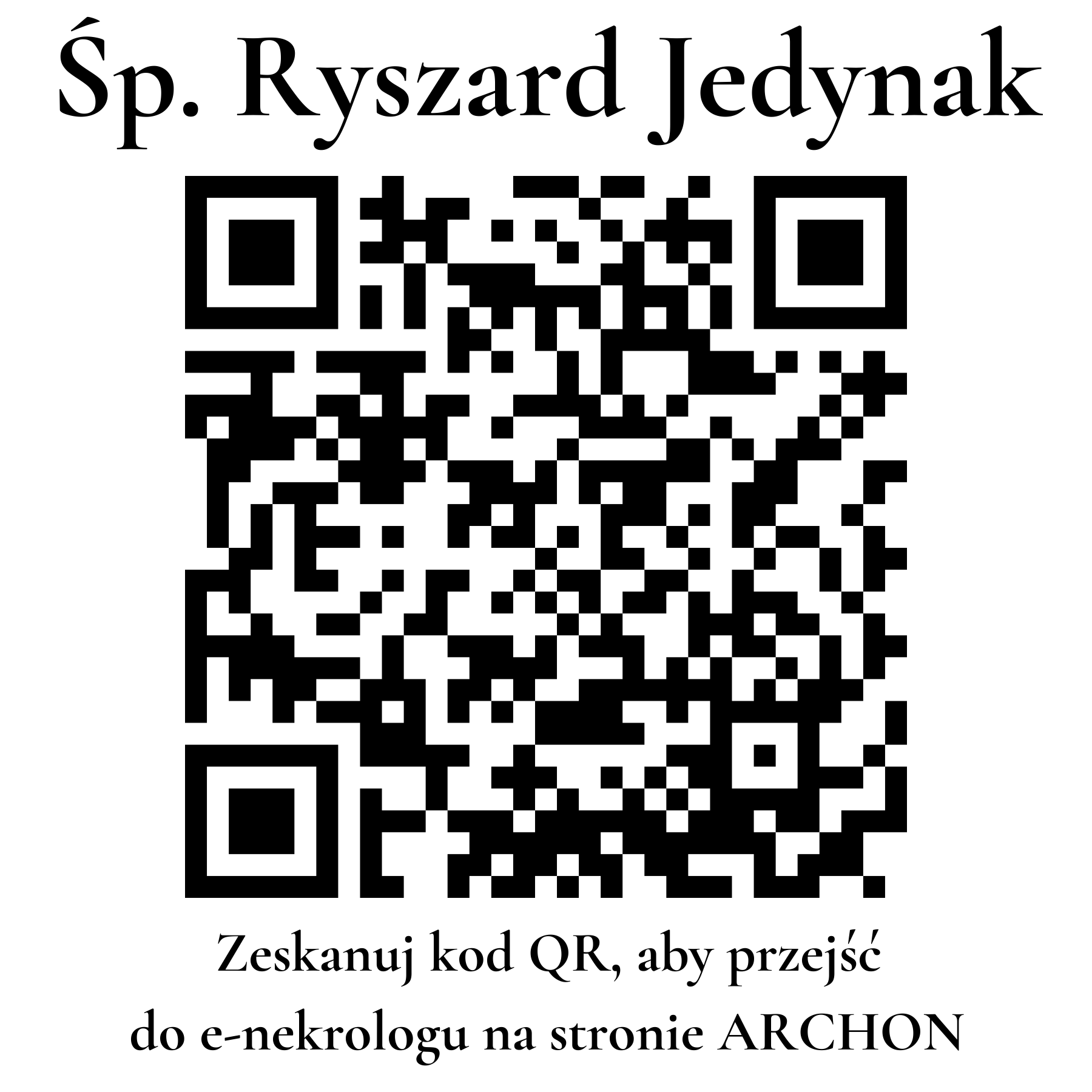 Kod QR do nekrologu Ryszard Jedynak