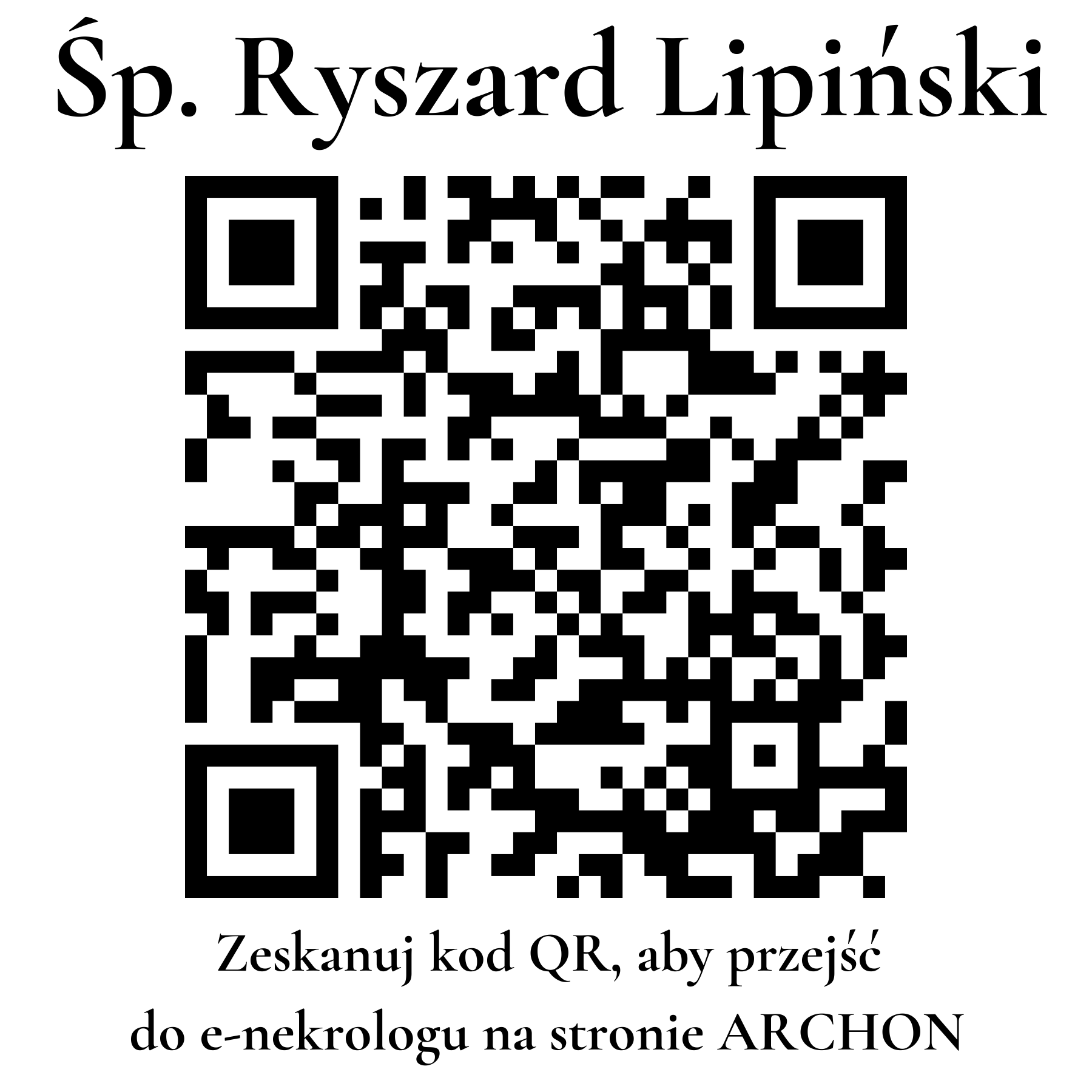 Kod QR do nekrologu Ryszard Lipiński