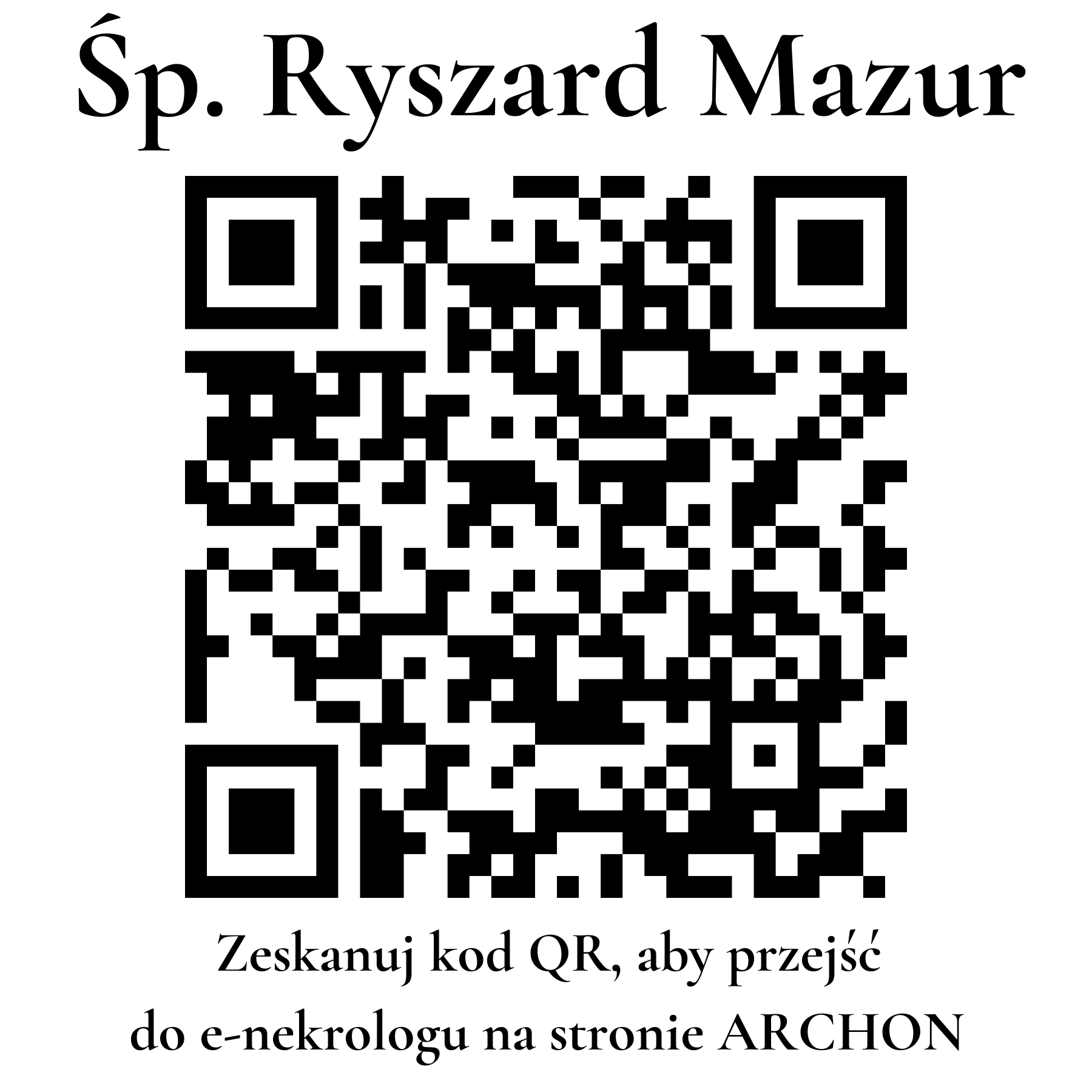 Kod QR do nekrologu Ryszard Mazur