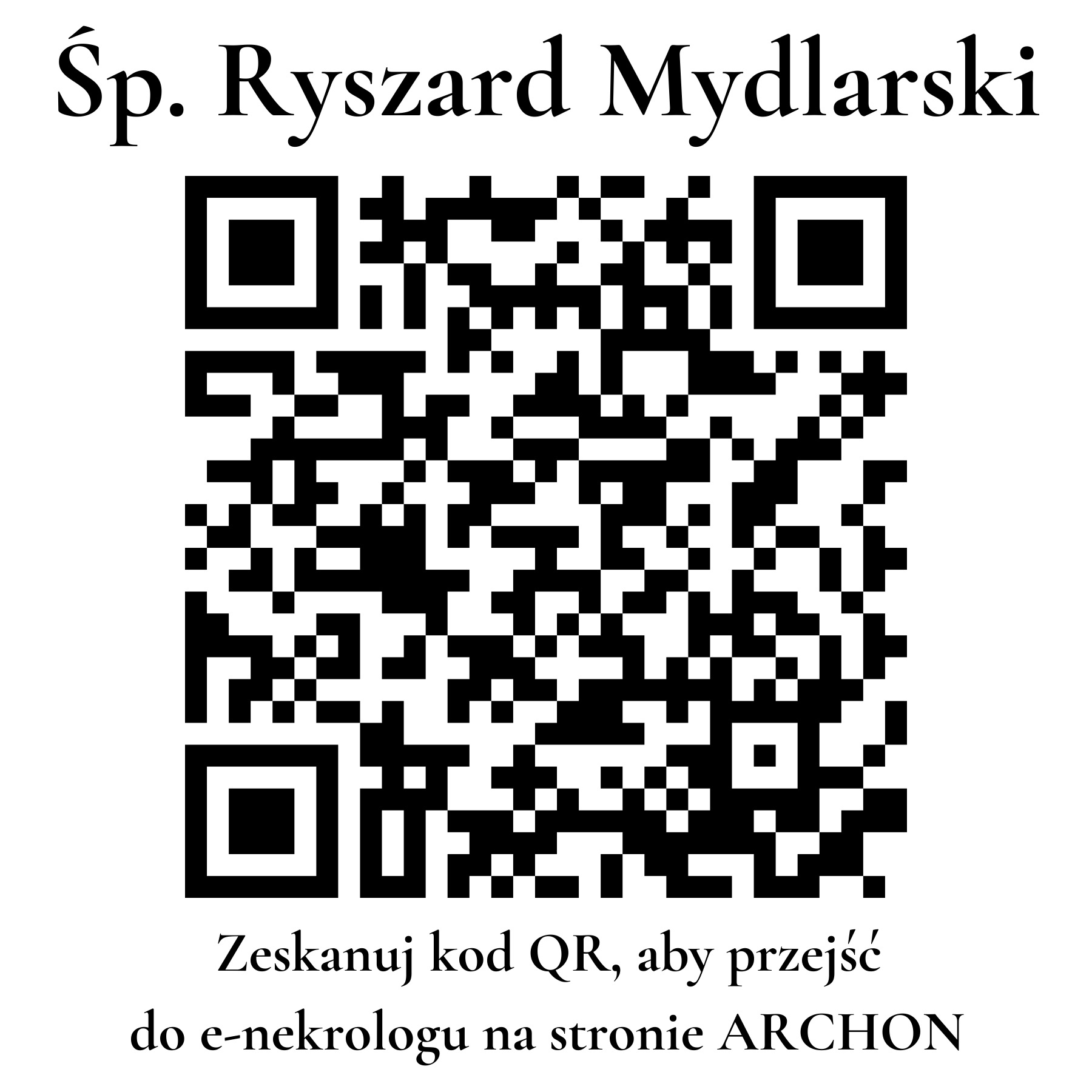 Kod QR do nekrologu Ryszard Mydlarski