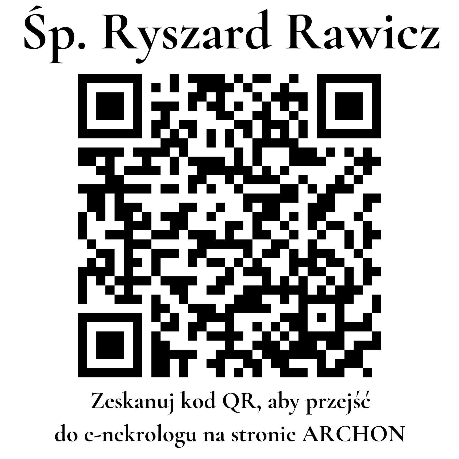 Kod QR do nekrologu Ryszard Rawicz