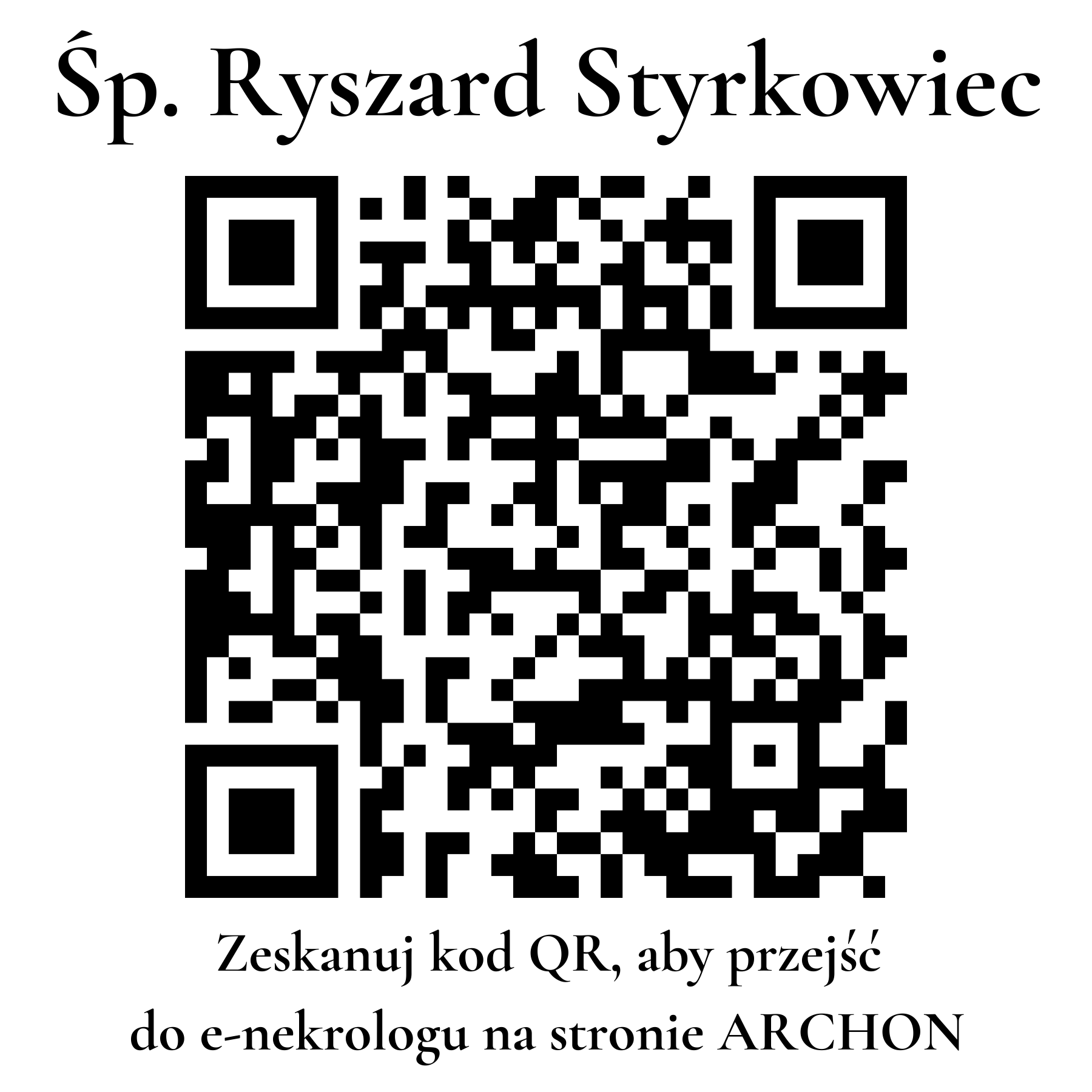 Kod QR do nekrologu Ryszard Styrkowiec