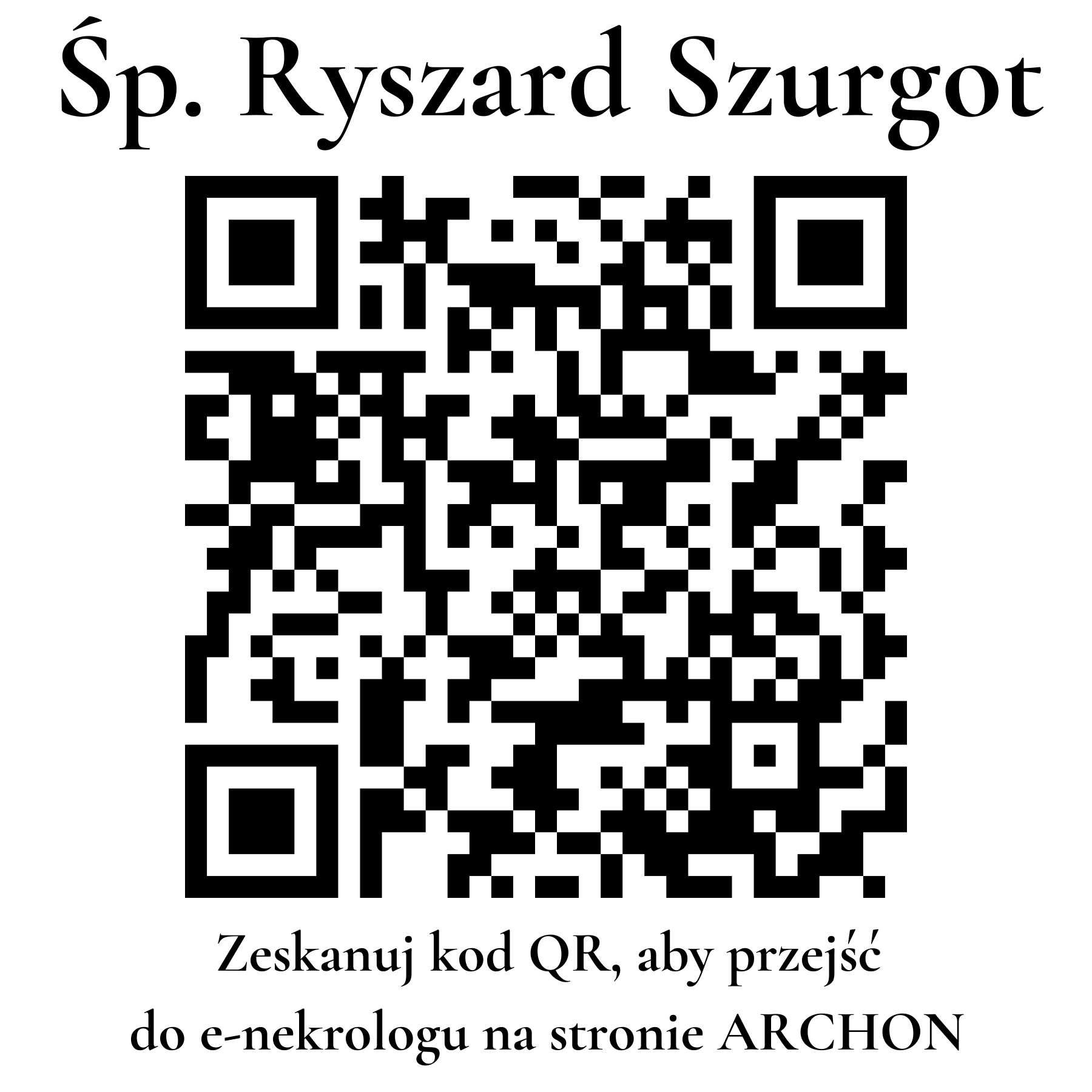 Kod QR do nekrologu Ryszard Szurgot