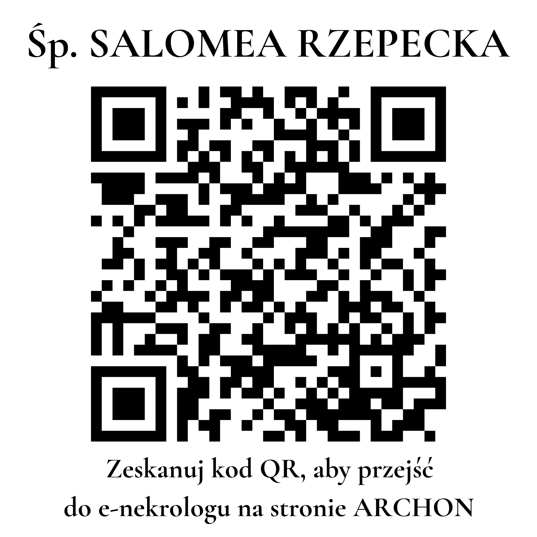 Kod QR do nekrologu SALOMEA RZEPECKA