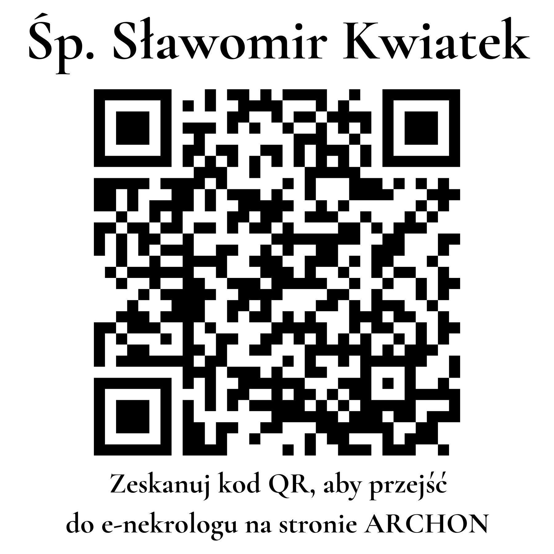 Kod QR do nekrologu Sławomir Kwiatek